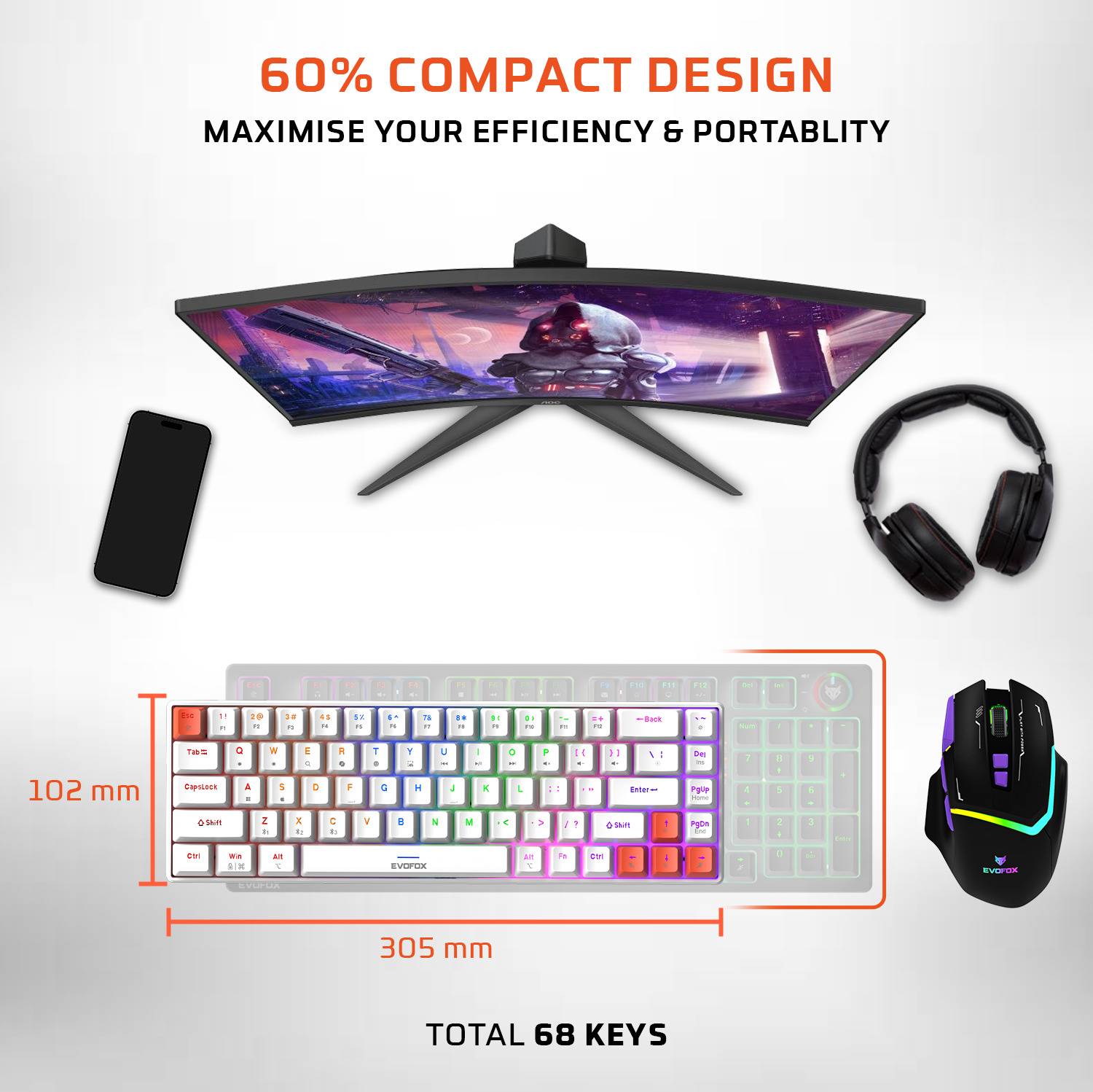 EVOFOX Katana S Mini Mechanical Gaming Keyboard - Image 5