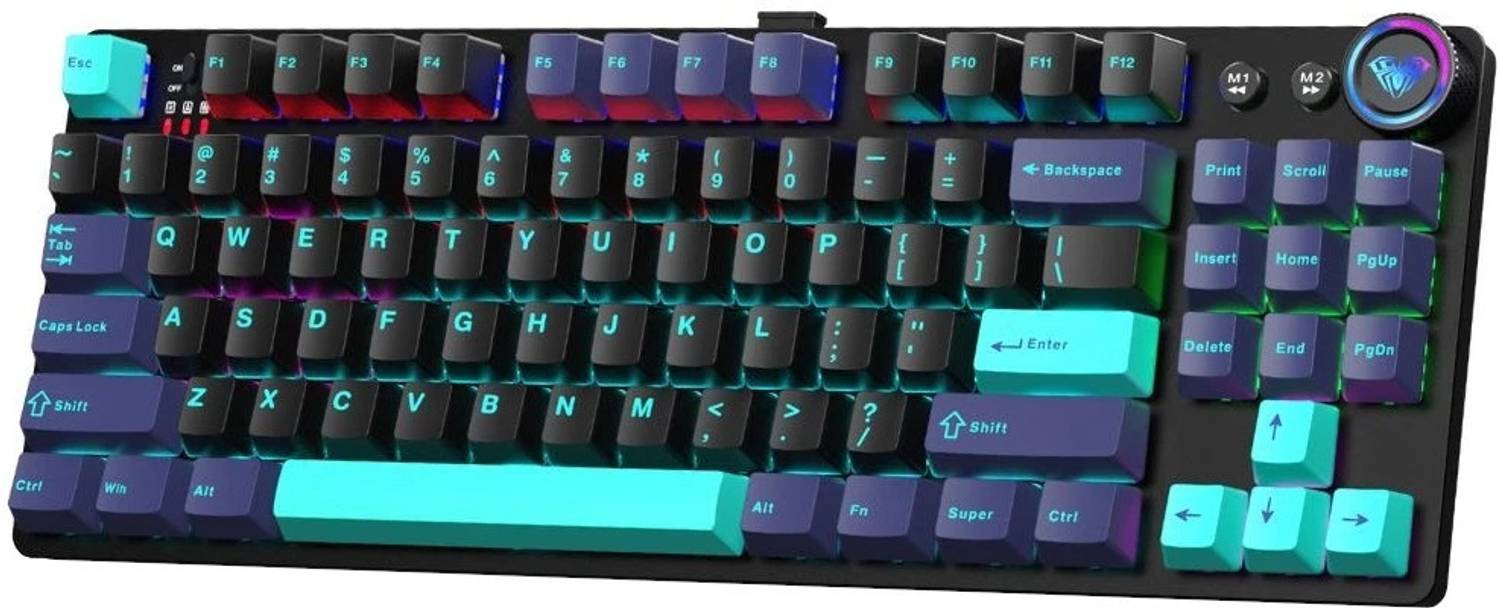 Aula M75 Bluetooth, Wired USB Tenkeyless Gaming Keyboard Compatible with Desktop, Laptop, Mac 3in1, Bluetooth 5.0 + 2.4 GHz, RGB, Type C : Hot-swappable, 2000 MAH batteries