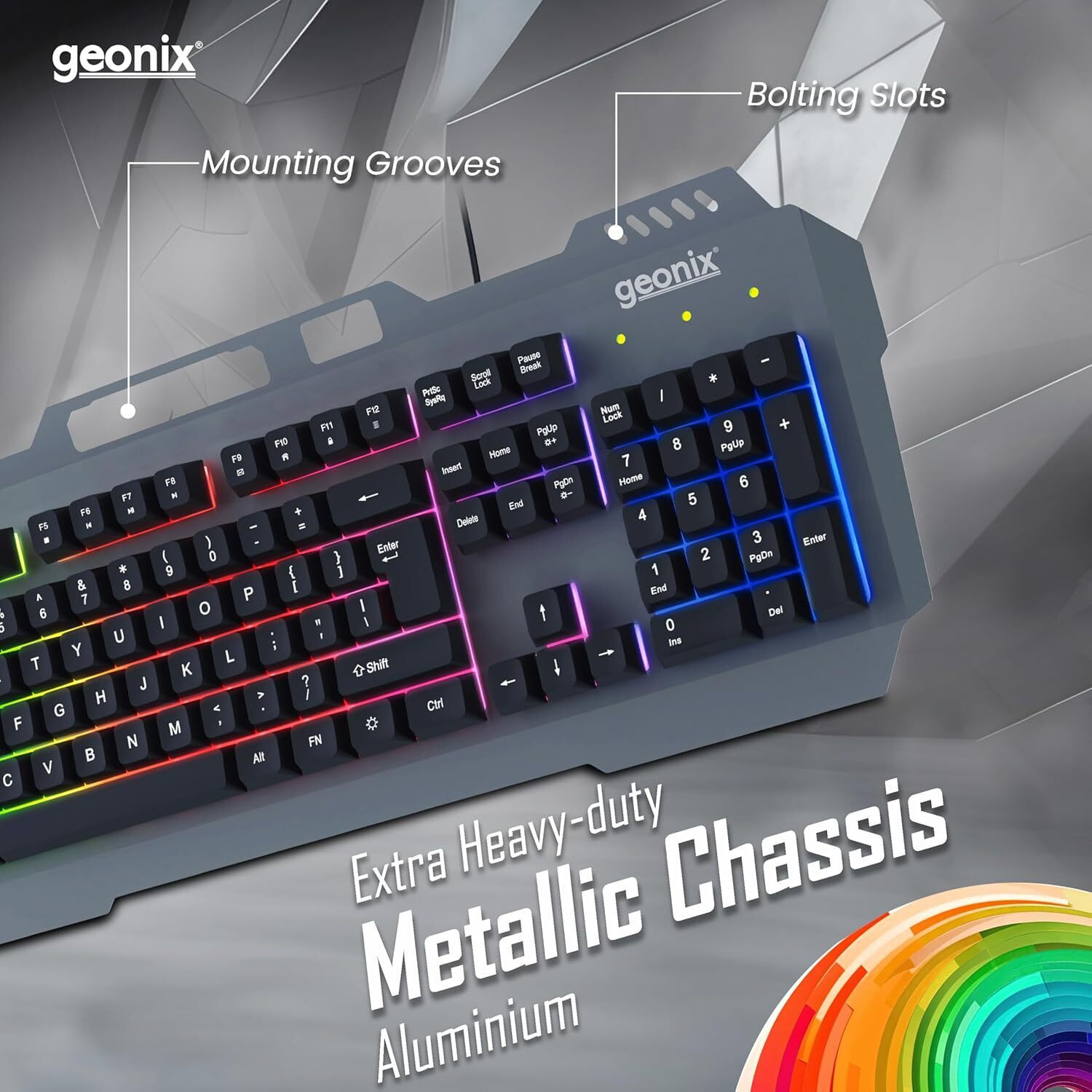 Image of GEONIX Cruiser CX1 Wired USB Standard Gaming Keyboard Compatible with Desktop