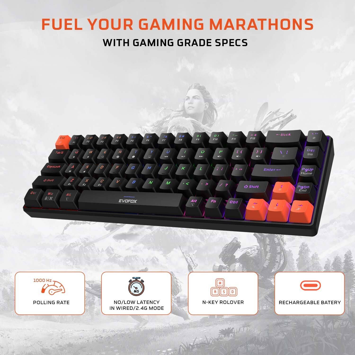 EVOFOX Katana S Mini Wireless Gaming Keyboard - Image 4