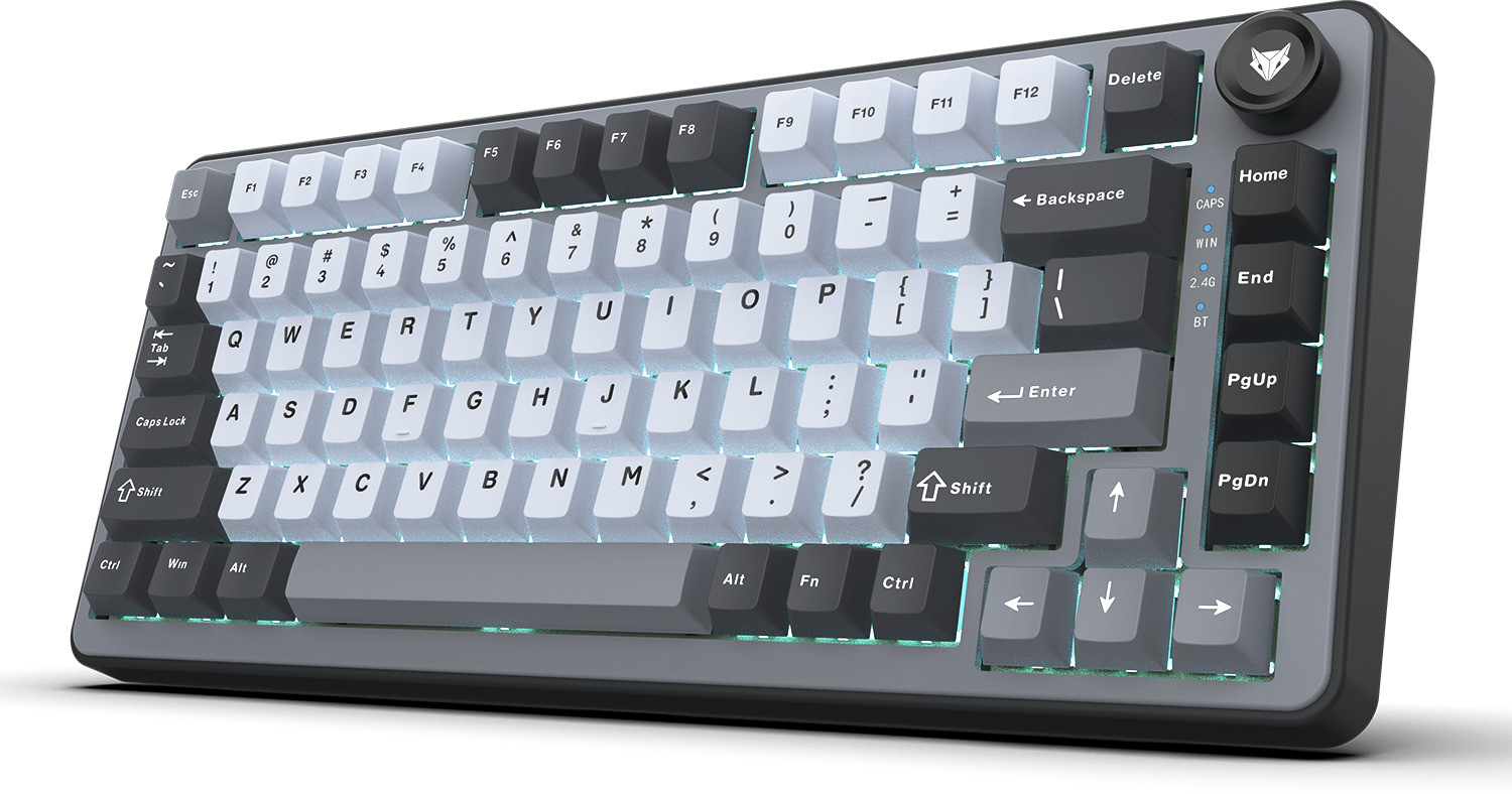 Image of EVOFOX Ronin X75 Tri-Mode with Gasket & Hot Swap Switches, Web Software Programmable Bluetooth, Wireless, Wired USB Tenkeyless Gaming Keyboard Compatible with Desktop, Laptop, Mac