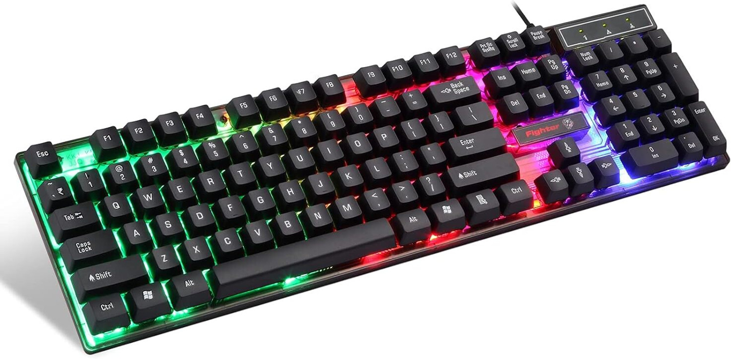 Image of Enter FIGHTER-RGB-KB-01 Wired USB Standard Gaming Keyboard Compatible with Desktop, Laptop, Mac