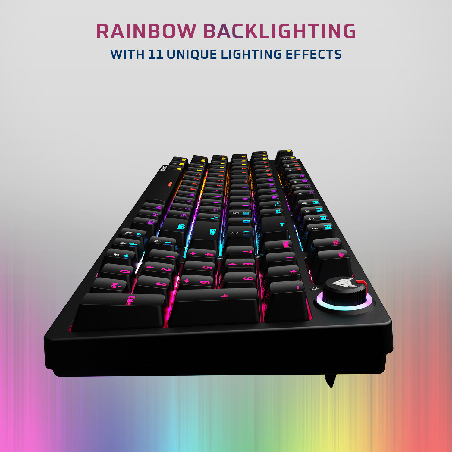 Image of EVOFOX Katana X2 Mechanical with Dynamic Backlighting, Volume Knob, Anti Ghosting Keys Wired USB Standard Gaming Keyboard Compatible with Desktop, Laptop