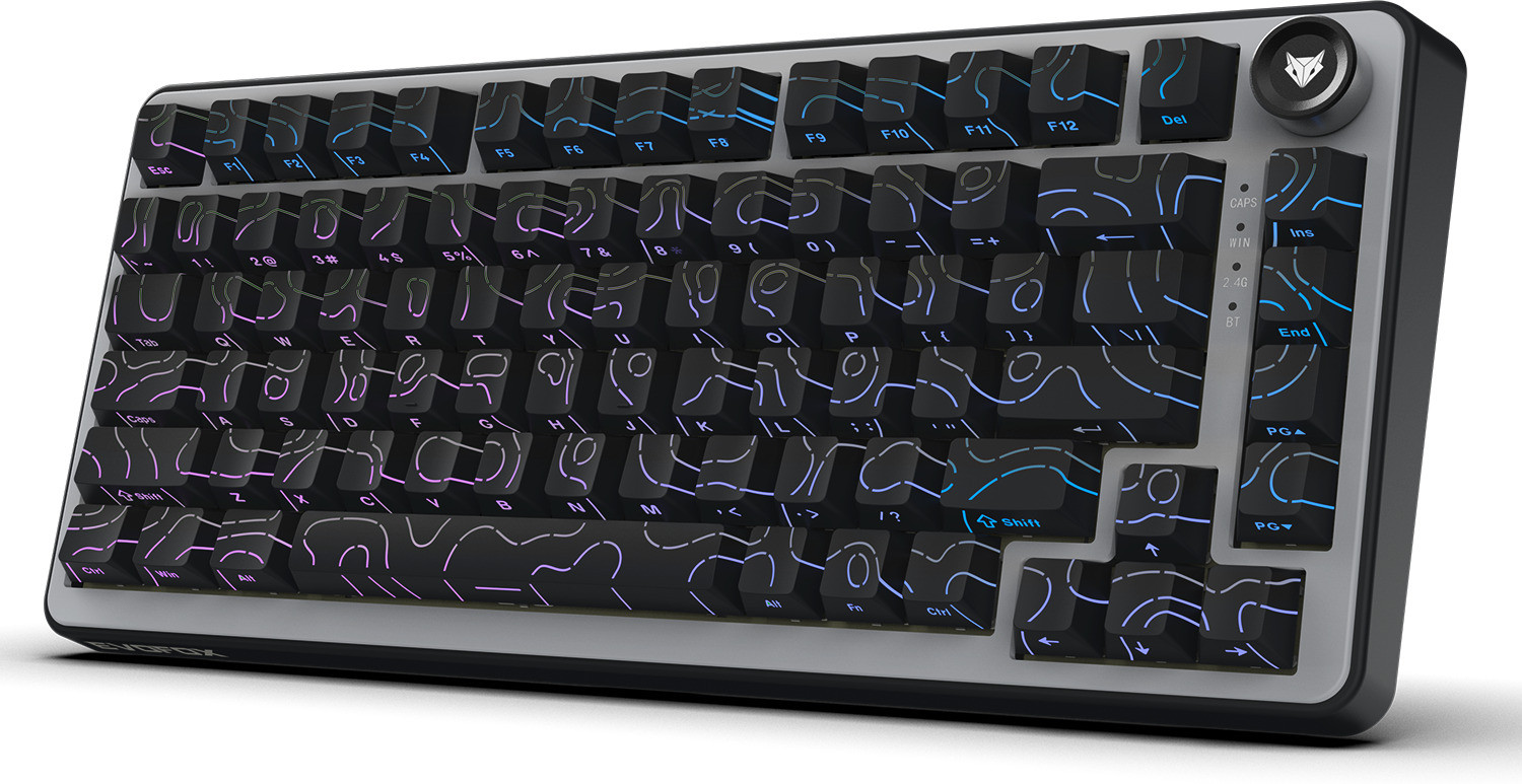 Image of EVOFOX Ronin X75 Plus Tri-Mode with Gasket Mount & Hot Swap Switches Programmable Bluetooth, Wireless, Wired USB Tenkeyless Gaming Keyboard Compatible with Desktop, Laptop, Mac