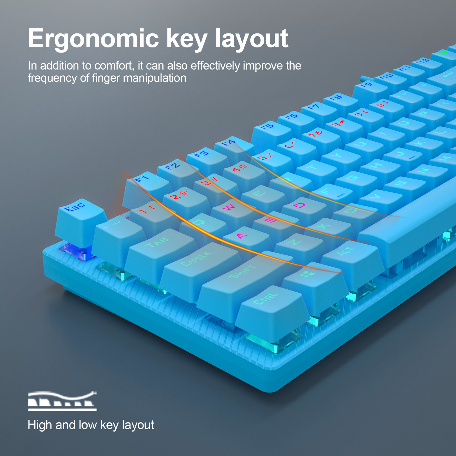 Image of Aula S2022 Mechanical Wired USB Standard Gaming Keyboard Compatible with Desktop, Laptop, Mac stand support,S2022