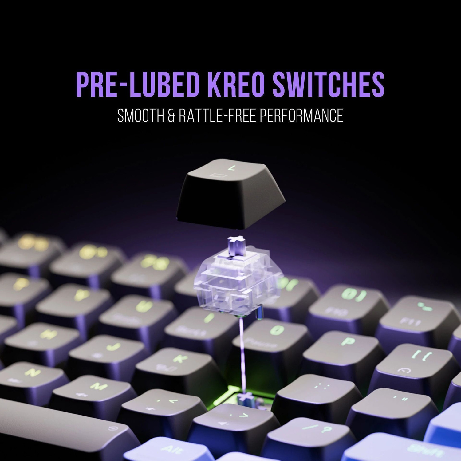 Image of Kreo Hive 65% Compact Mechanical Gaming Keyboard Wired, Rgb & Multi OS Customizable Wired USB Laptop-size Gaming Keyboard Compatible with Desktop, Laptop
