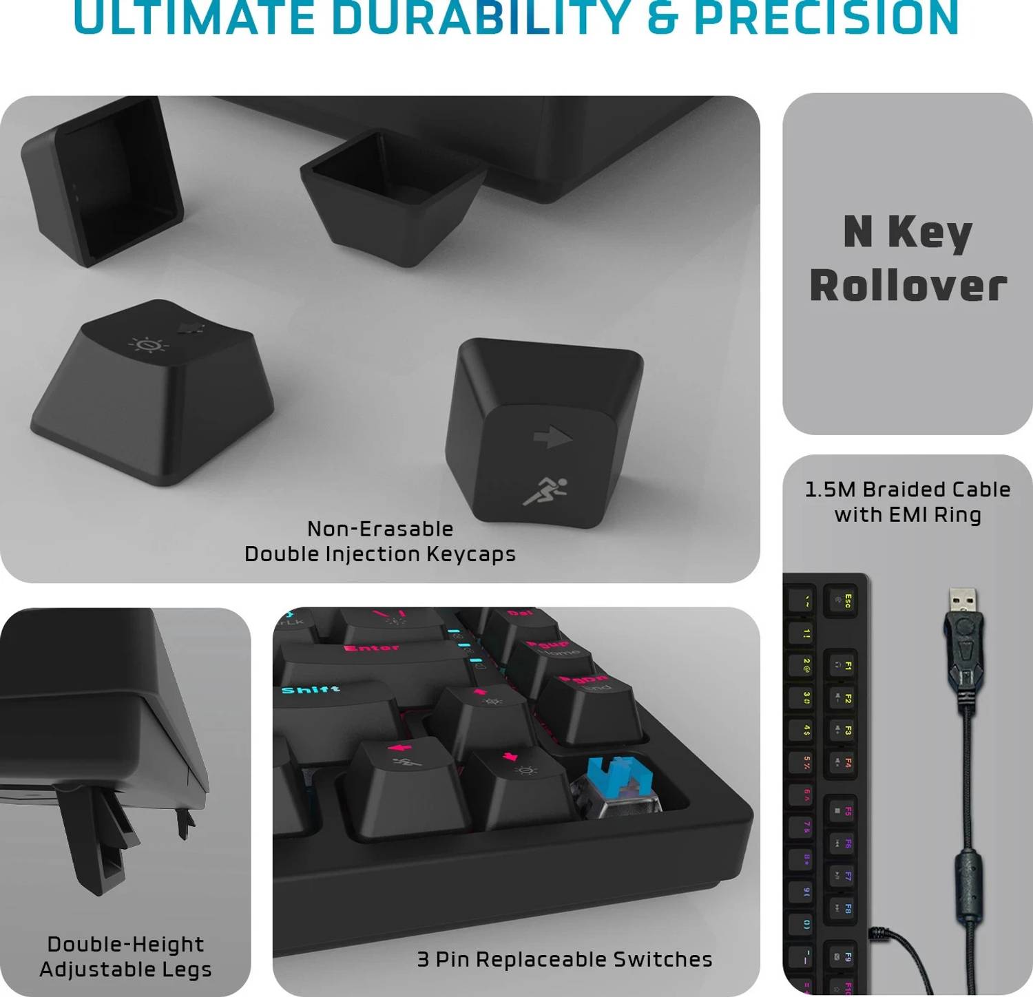 EVOFOX Katana X2 TKL Mechanical Wired USB Gaming Keyboard - Image 5