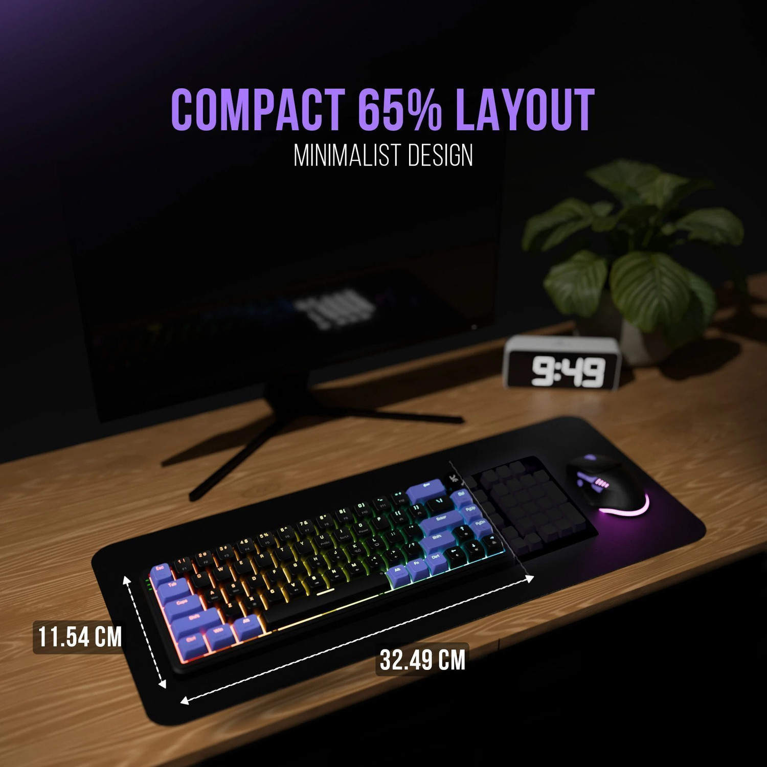 Image of Kreo Hive 65% Compact Mechanical Gaming Keyboard Wired, Rgb & Multi OS Customizable Wired USB Laptop-size Gaming Keyboard Compatible with Desktop, Laptop