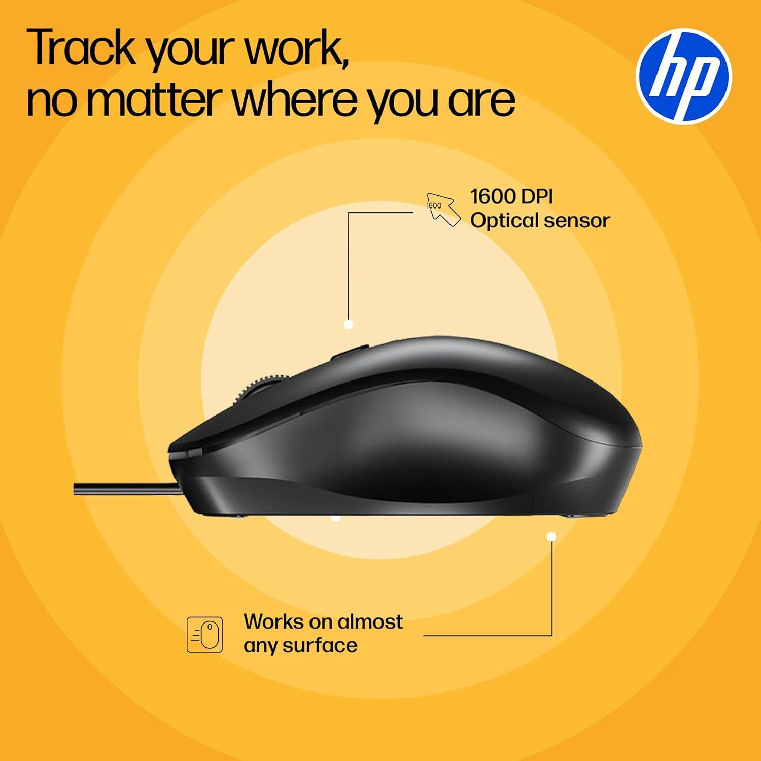 Image of HP KM190 Wired USB Standard Gaming Keyboard Compatible with Desktop, Laptop