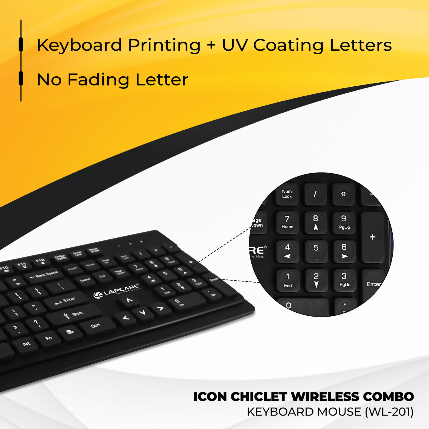 Image of LAPCARE ICON Chiclet Combo WL-201 Wireless Standard Laptop Keyboard Compatible with Desktop, Laptop, Mac