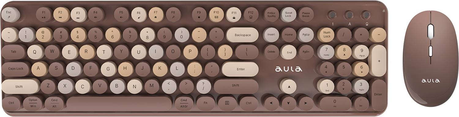 Aula AC306 Wireless Standard Laptop Keyboard Compatible with Desktop, Laptop, Mac Full Size, with round keys