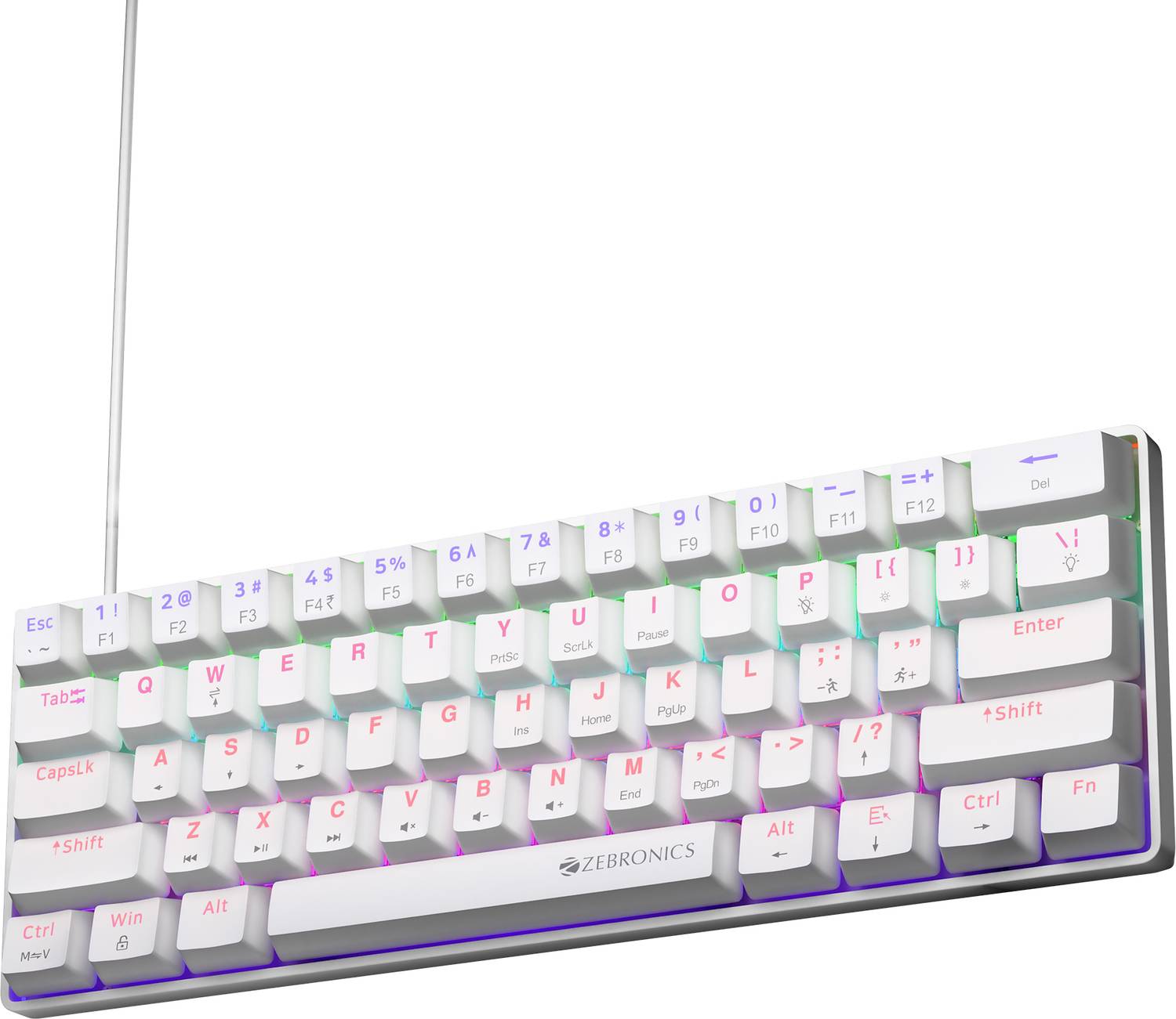 ZEBRONICS ZEB-MK1 Red Tenkeyless Mechanical Keyboard - Image 1