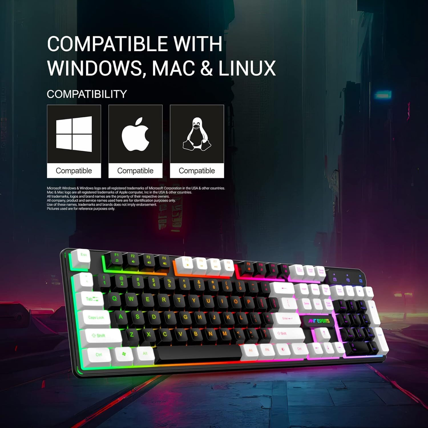 Image of ANTESPORT KM1400 Pro Backlit Membrane Gaming Keyboard