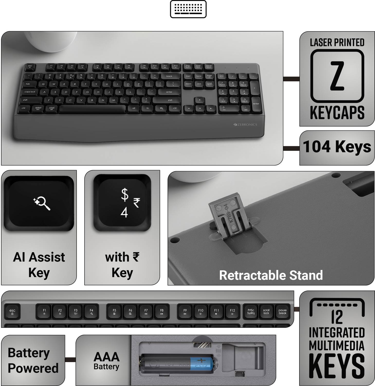 ZEBRONICS Companion 202 Wireless Keyboard - Image 4