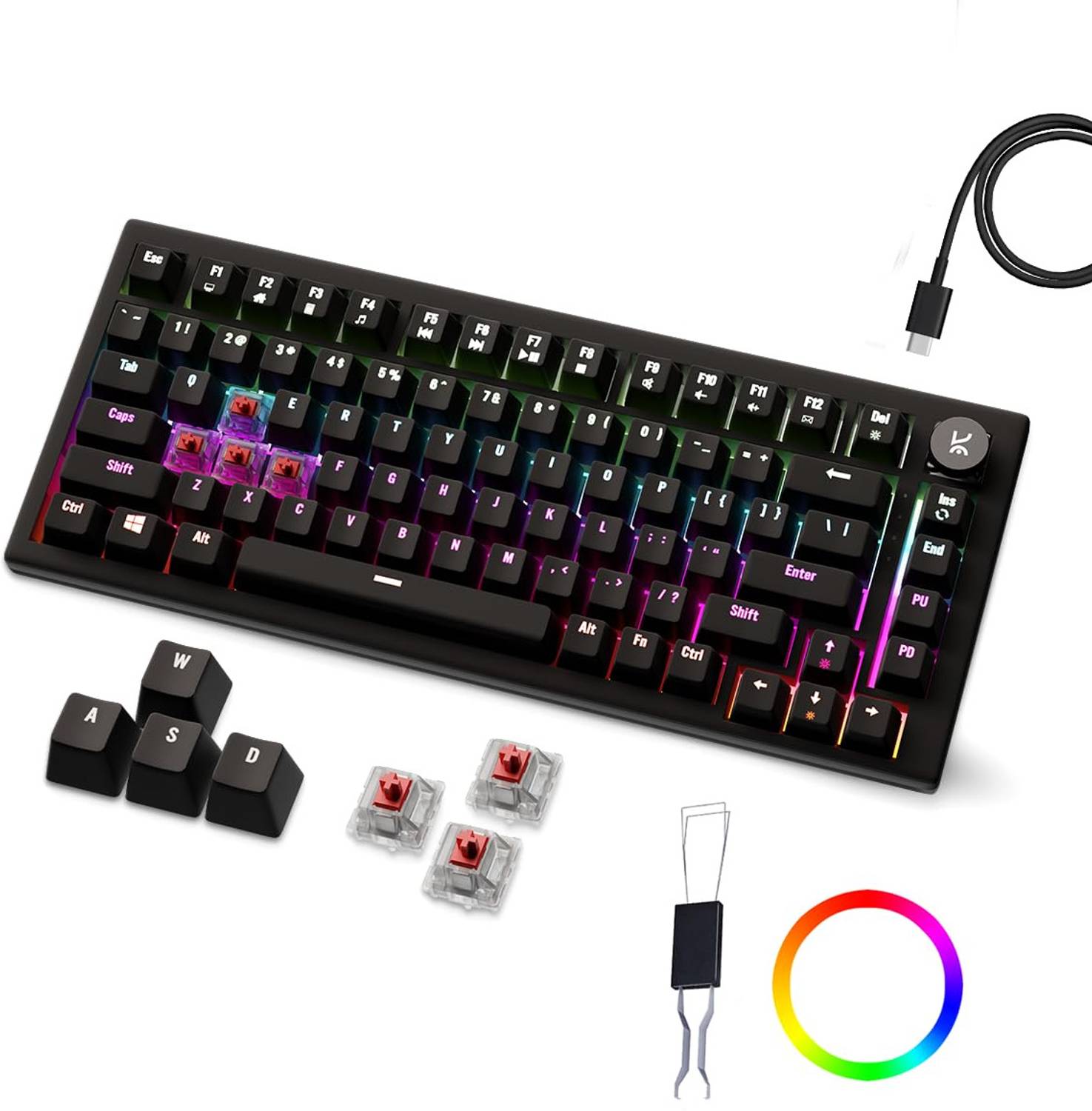Kreo Hive RGB Gaming Mechanical Keyboard, RGB Keyboards, Braided