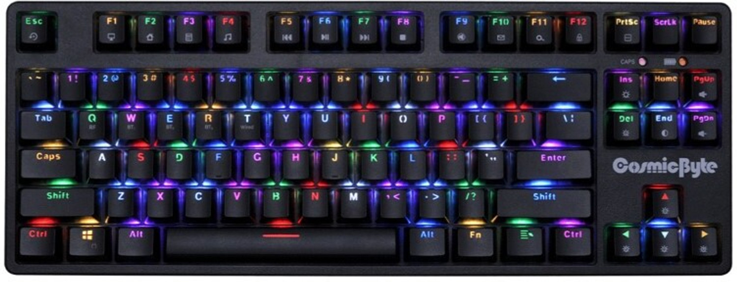 Image of Cosmic Byte CB-GK-39 Trinity Wired USB, Wireless, Bluetooth Tenkeyless Gaming Keyboard Compatible with Desktop