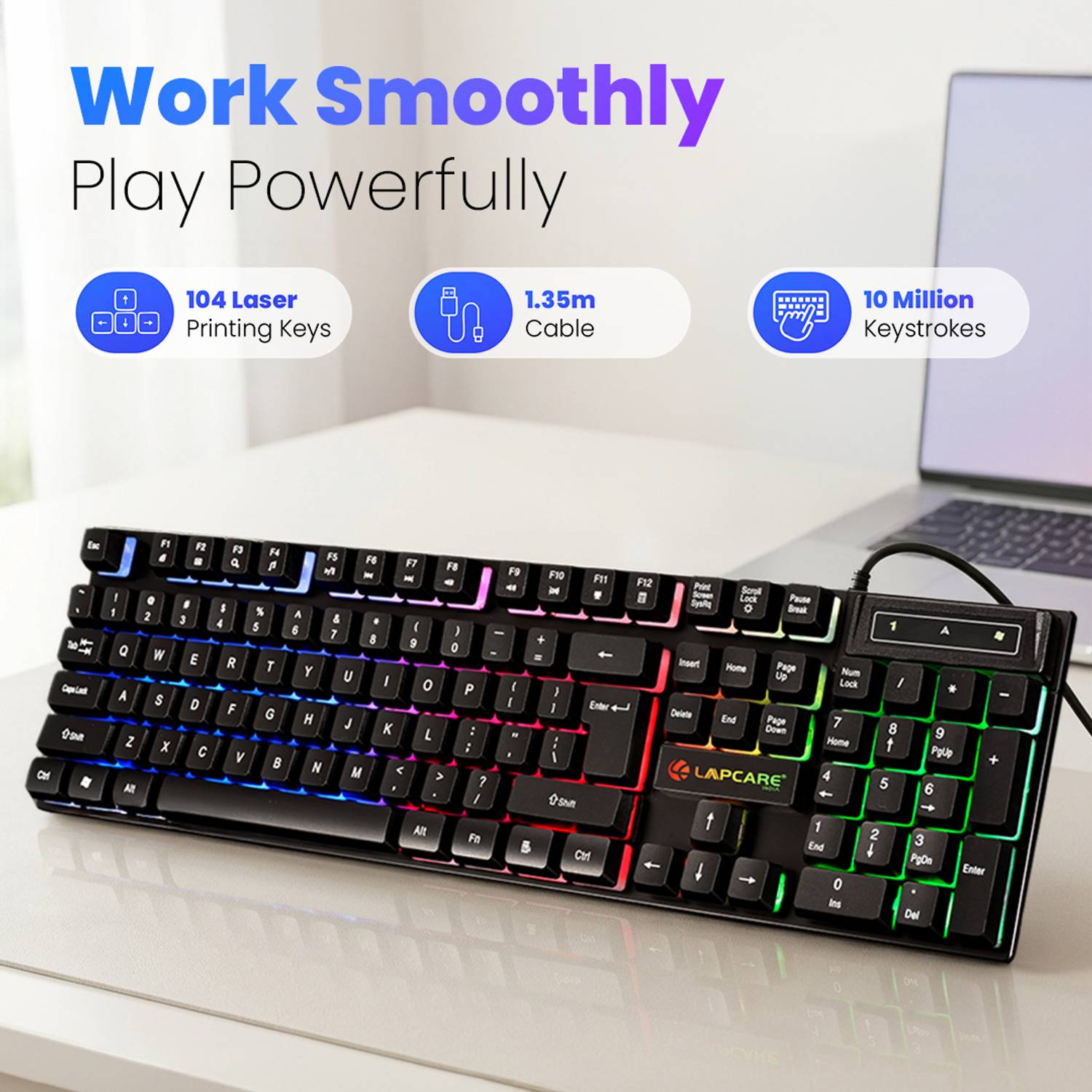 LAPCARE LGK-162 Wired USB Gaming Keyboard - Image 3