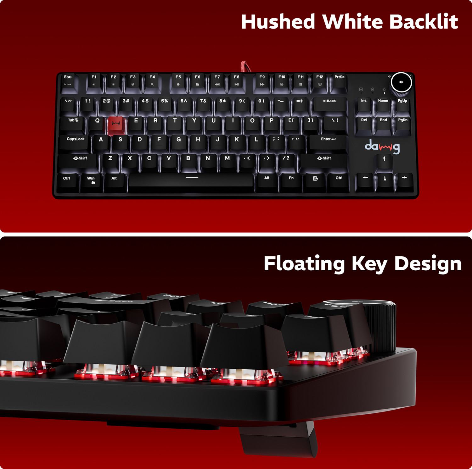 Image of daWg Highkey 373 Wired USB Standard Gaming Keyboard Compatible with Desktop, Laptop