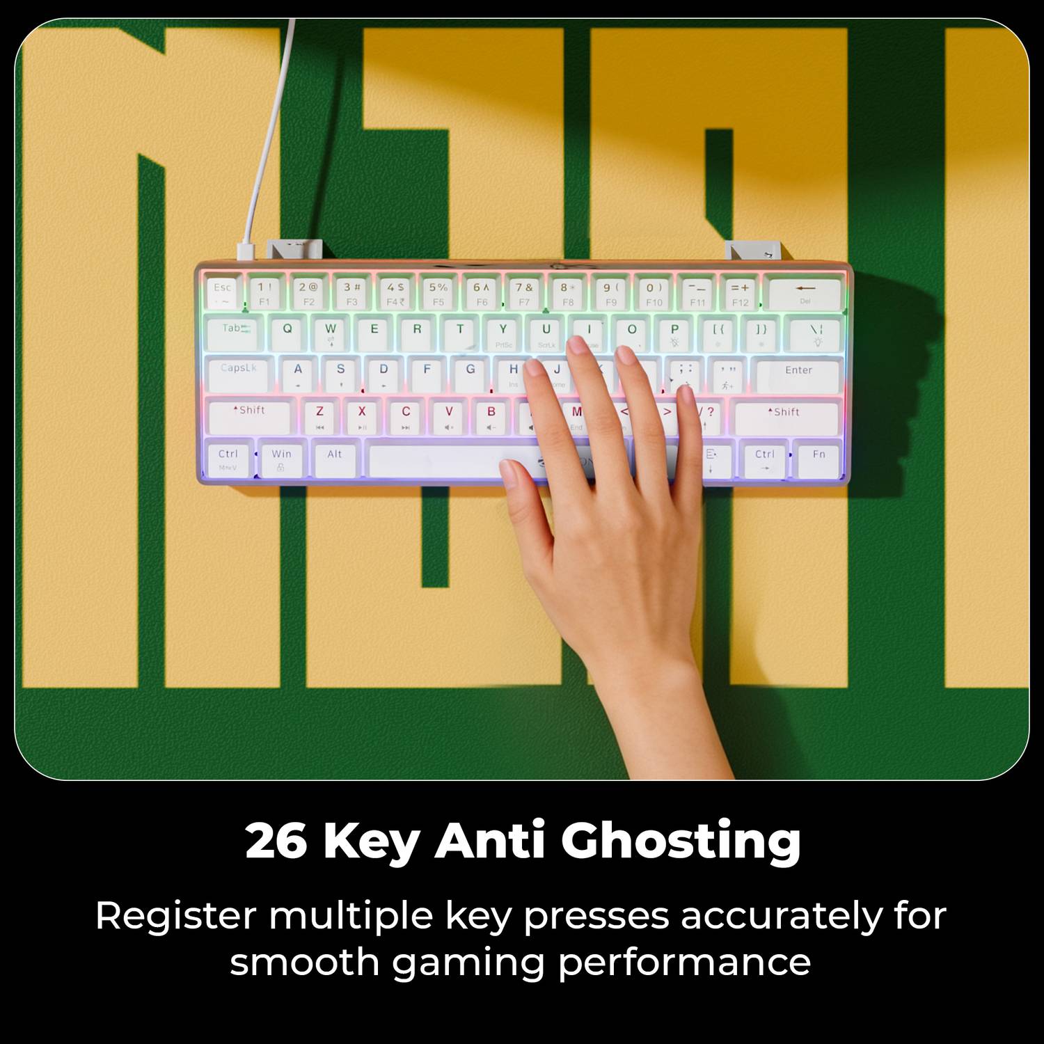 ZEBRONICS ZEB-MK1 Red Tenkeyless Mechanical Keyboard - Image 3
