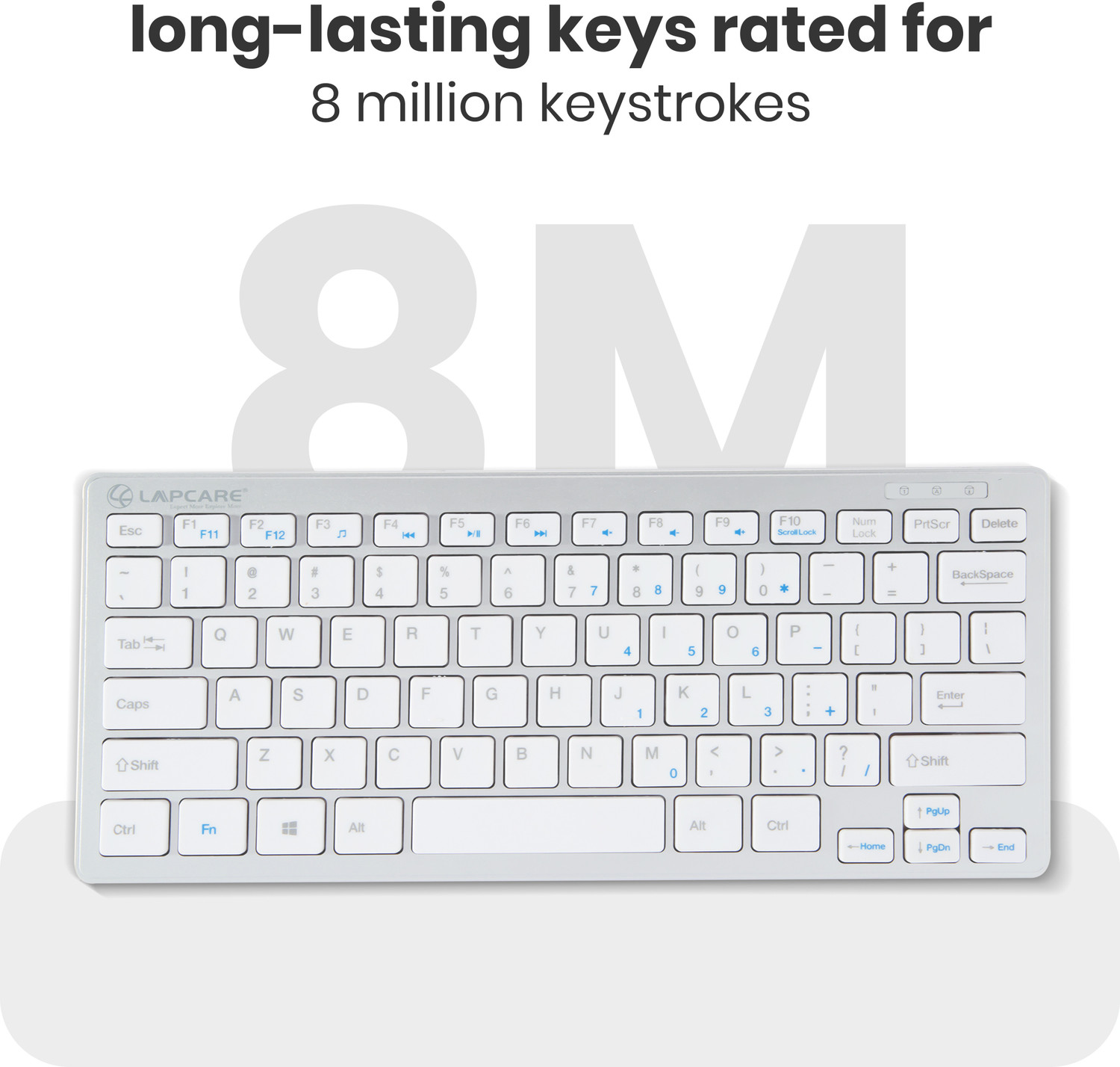 Image of LAPCARE LKB-D-Lite+Silver Wireless Laptop-size Laptop Keyboard Compatible with Desktop, Laptop, Mac