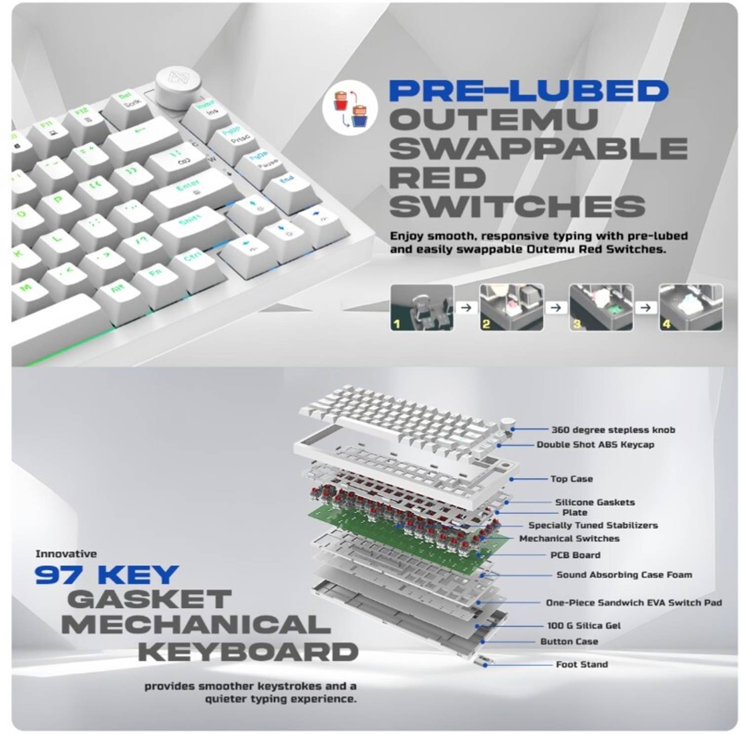 Cosmic Byte CB-GK-42 Phantom Wired Gaming Keyboard - Image 3