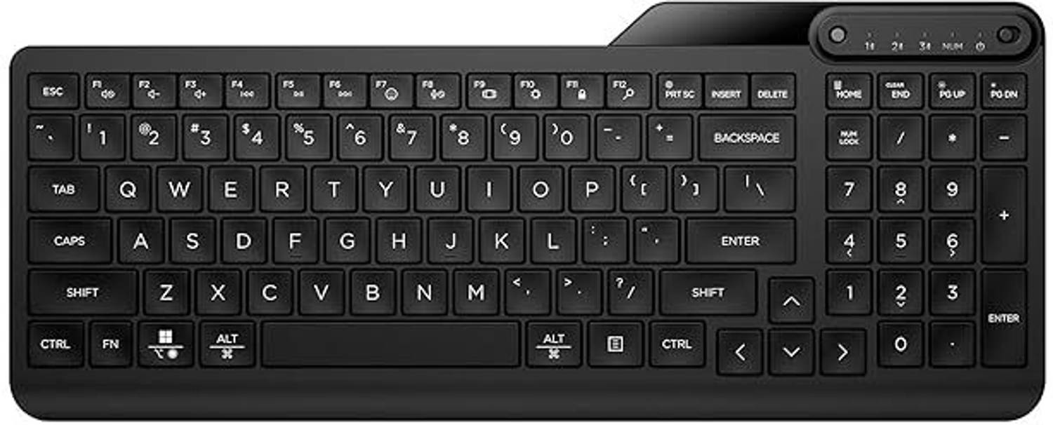 HP 460 Wireless Standard Laptop Keyboard Compatible with Desktop, Laptop, Mac with Ergonomic Desktop Design
