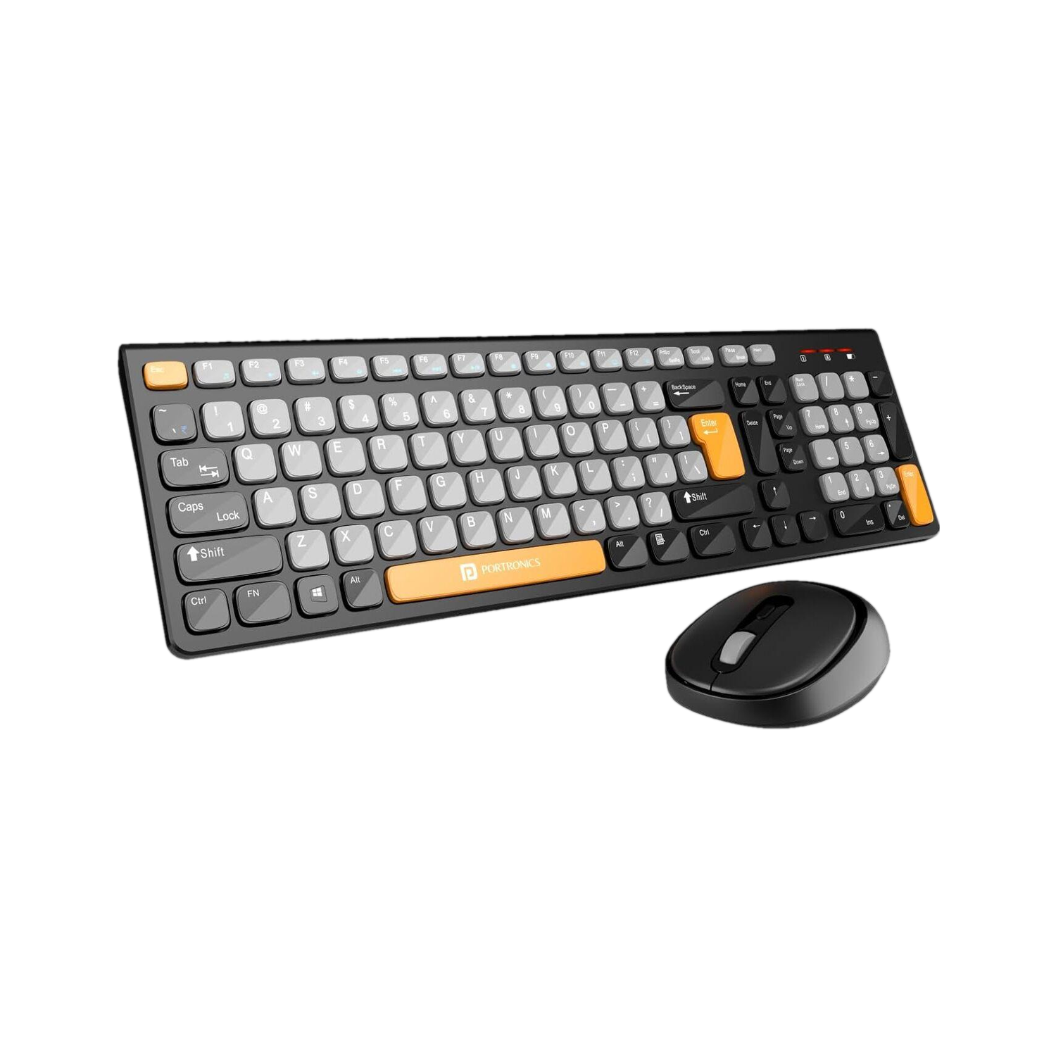 Portronics POR 2113 Wireless Standard Laptop Keyboard Compatible with Desktop, Laptop, Mac with Ergonomic Desktop Design