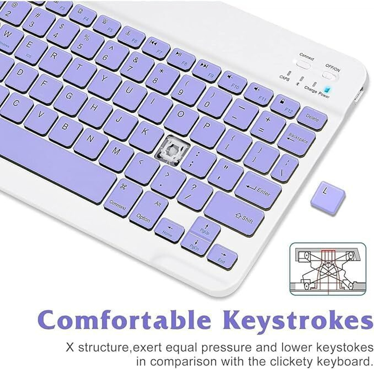 Image of VOOCME Bluetooth Keyboard & Mouse Combo, 3 DPI Upto 1200 DPI- Bluetooth Standard Laptop Keyboard Compatible with Laptop