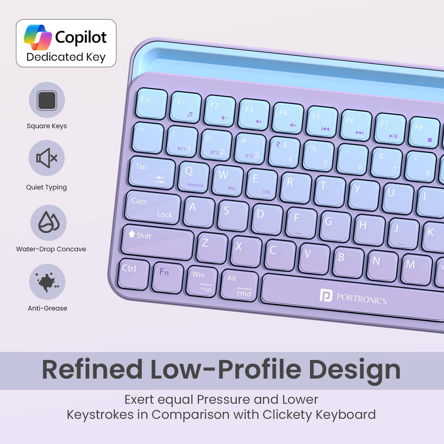 Portronics Bubble 4.0 Wireless Keyboard - Image 4