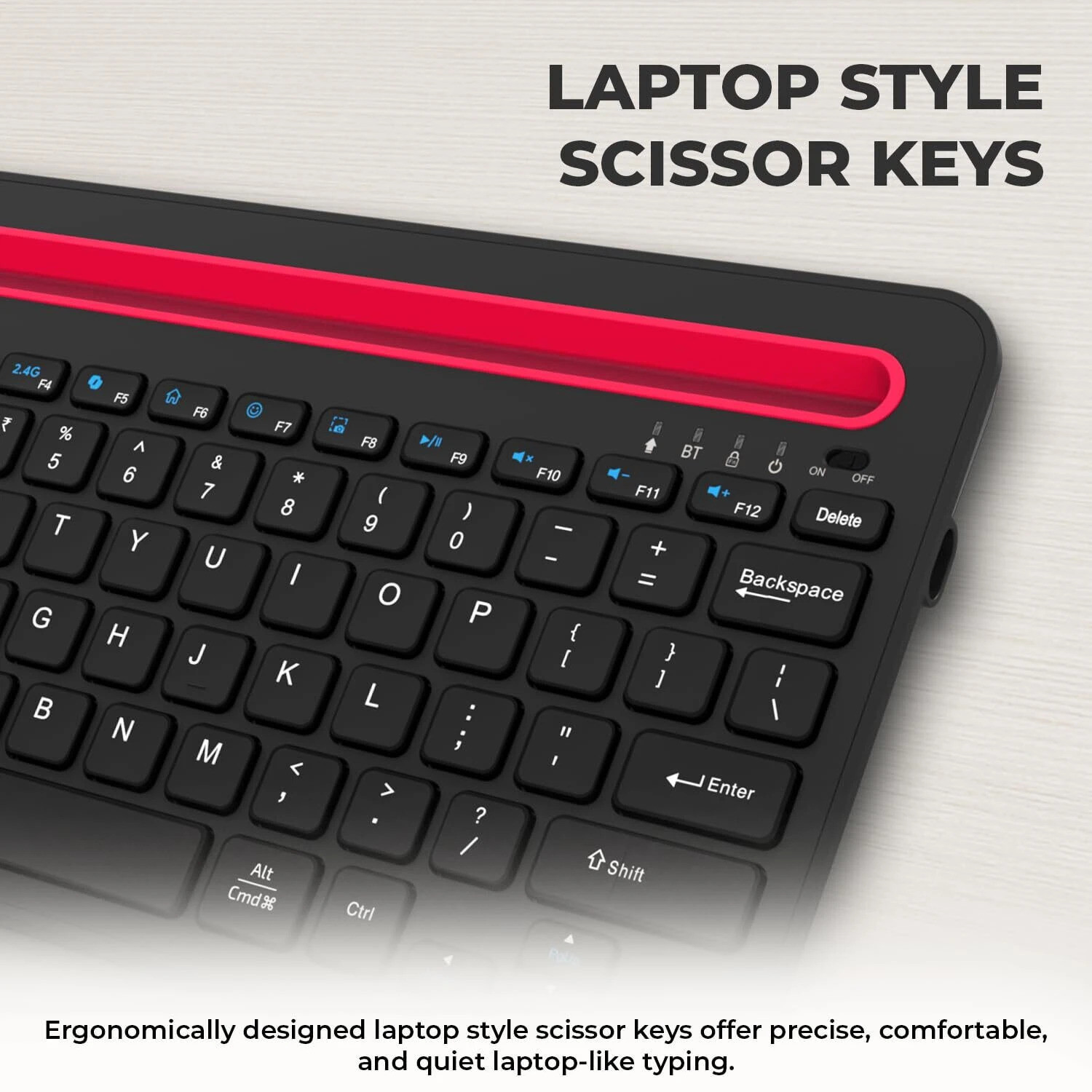 Image of AMKETTE Optimus Pro 4 In 1 Bluetooth, Wireless Tenkeyless Laptop Keyboard Compatible with Desktop, Laptop, Tablet, iPad, Mac