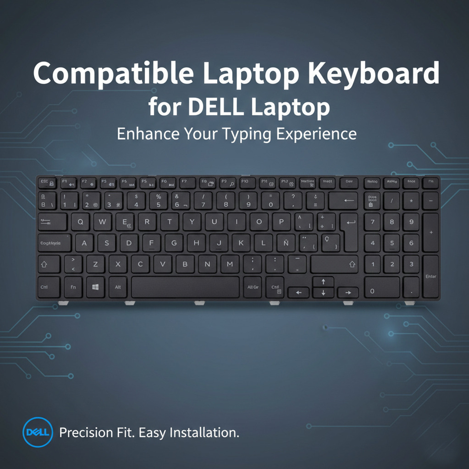 Image of TecSone Replacement Laptop Keyboard for Vostro 15 (3558) Wireless Laptop-size Laptop Keyboard Compatible with Laptop
