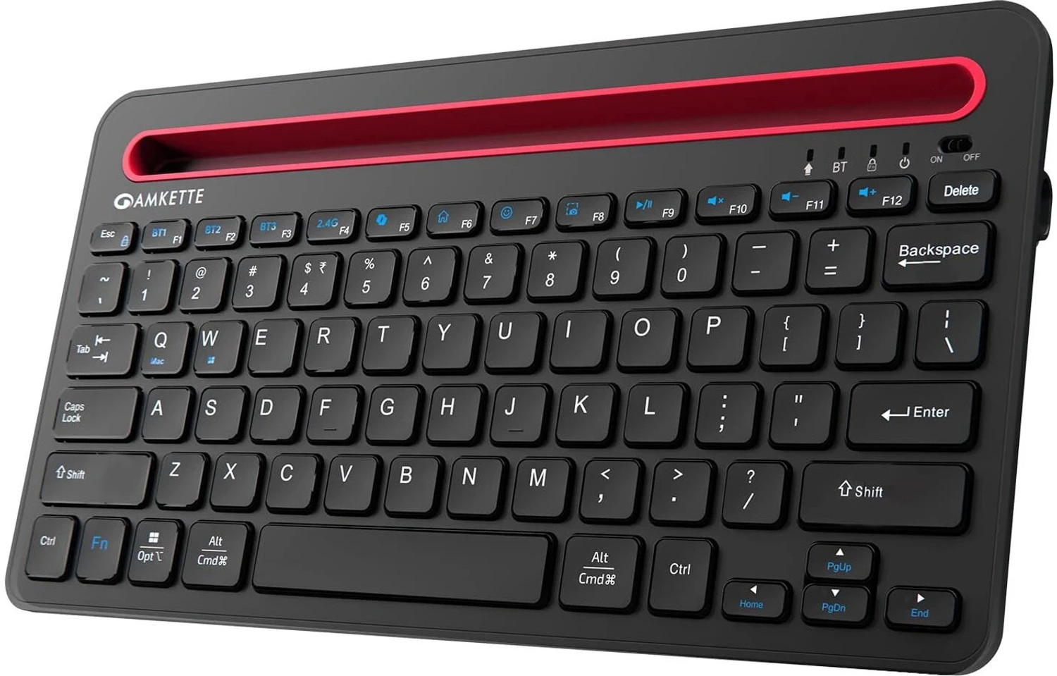 Image of AMKETTE Optimus Pro 4 In 1 Bluetooth, Wireless Tenkeyless Laptop Keyboard Compatible with Desktop, Laptop, Tablet, iPad, Mac