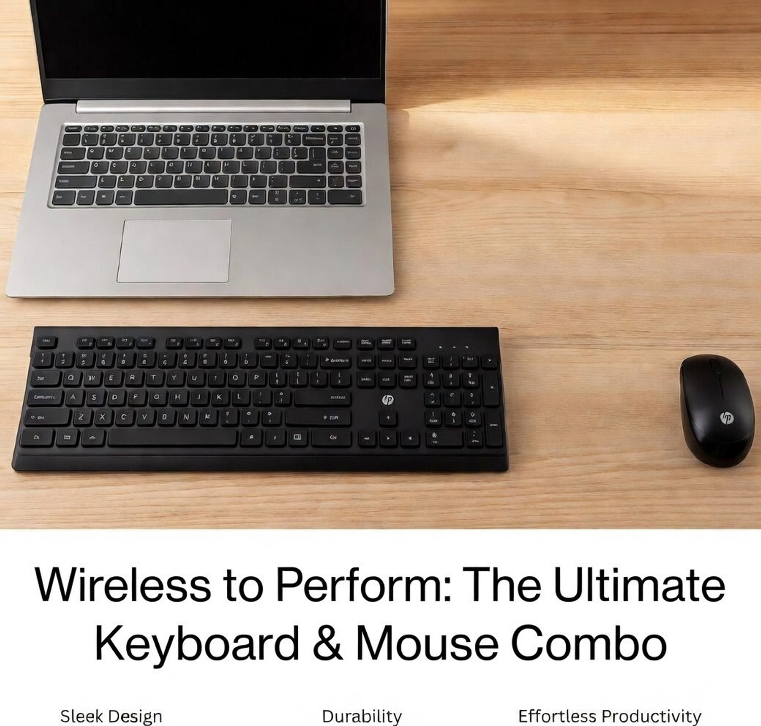 Image of HP 115 Wireless Standard Laptop Keyboard Compatible with Desktop, Laptop, Mac (Black)
