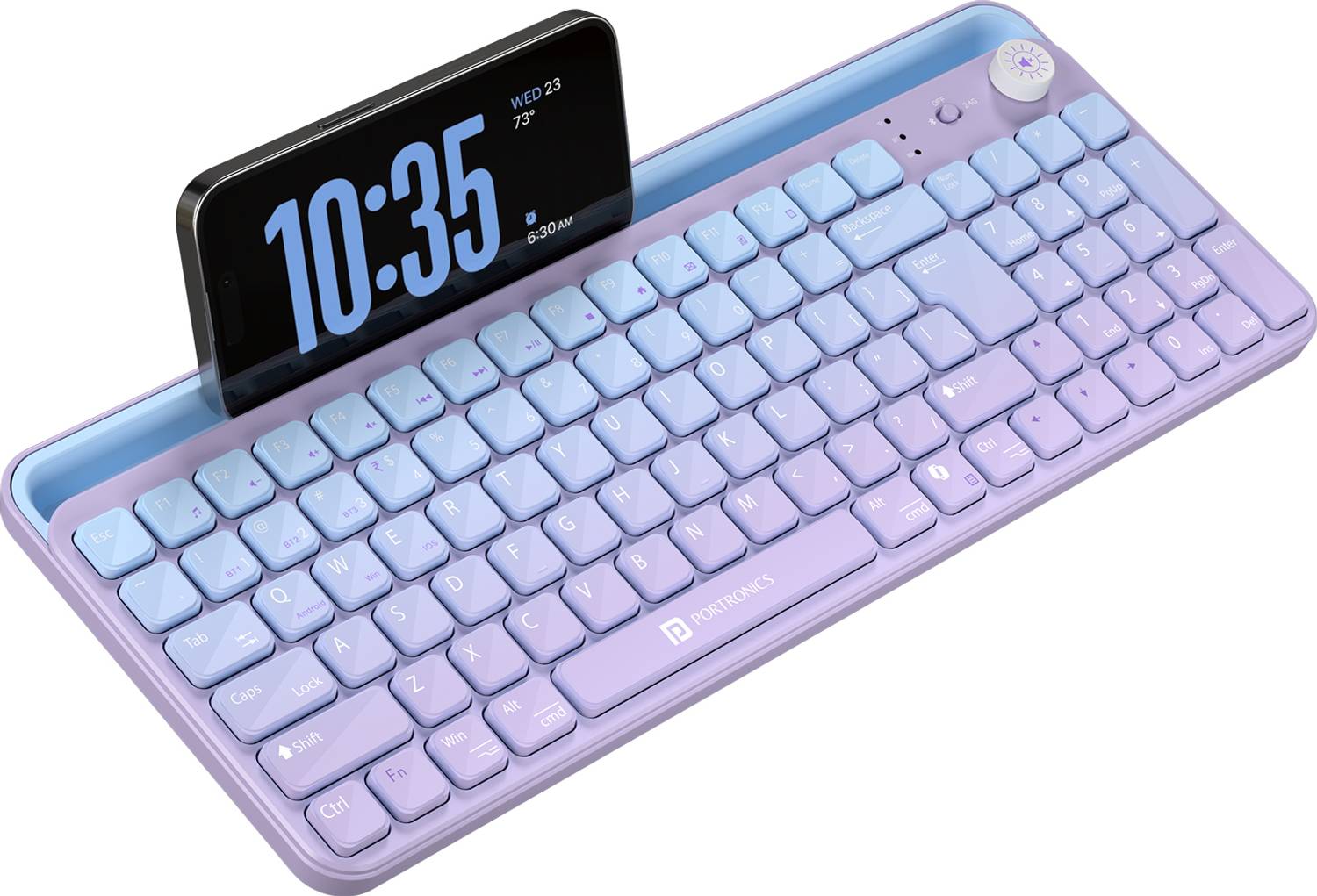 Portronics Bubble 4.0 Wireless Keyboard,BT,2.4GHz,Rechargeable Ba