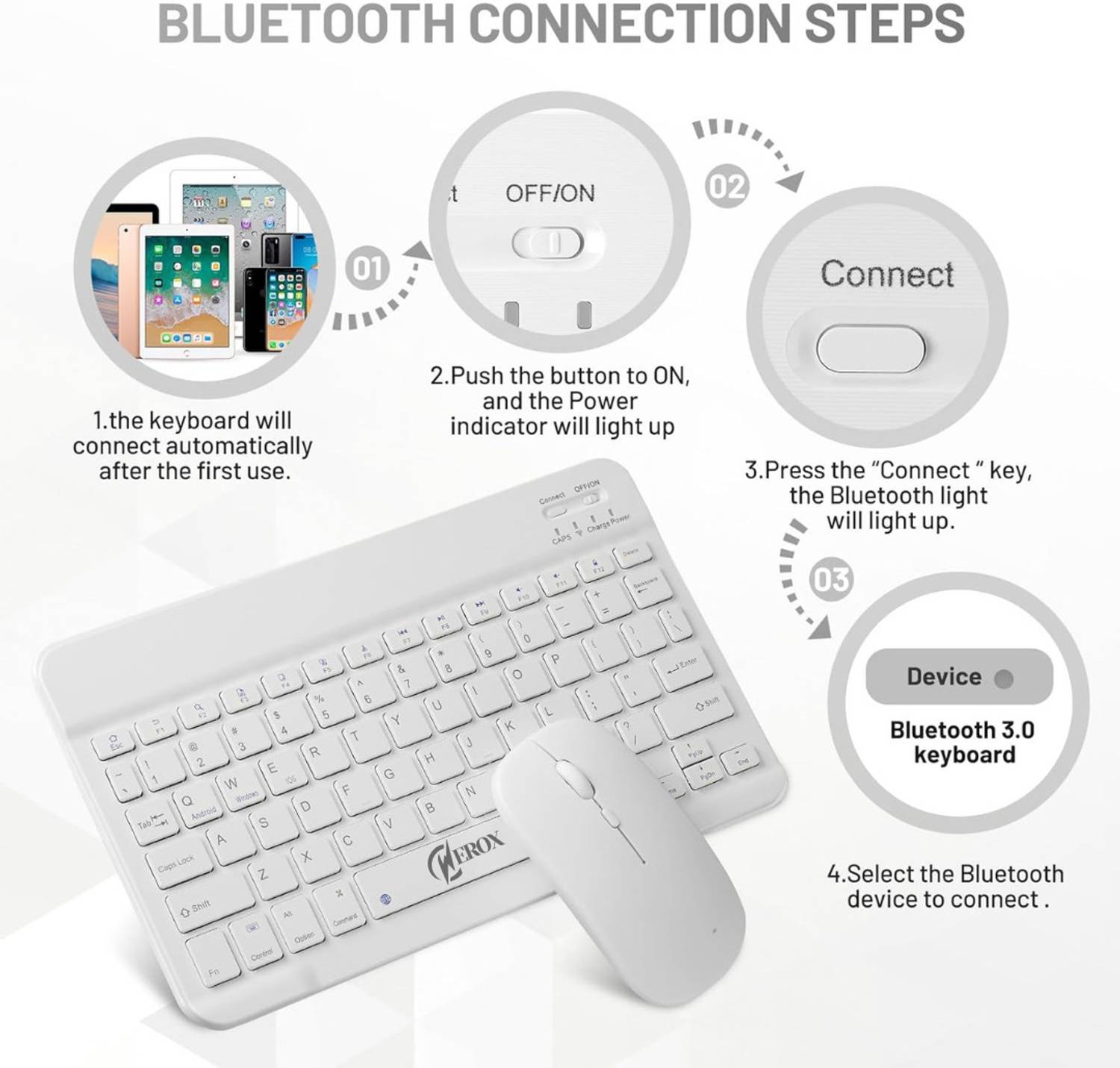 WEROX WX01 Bluetooth Keyboard and Mouse Combo - Image 5