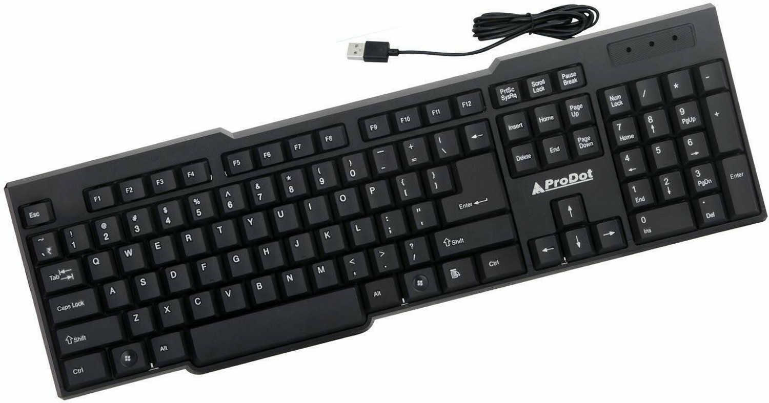 Image of PRODOT 207S Wired USB Standard Laptop Keyboard Compatible with Desktop, Laptop, Mac