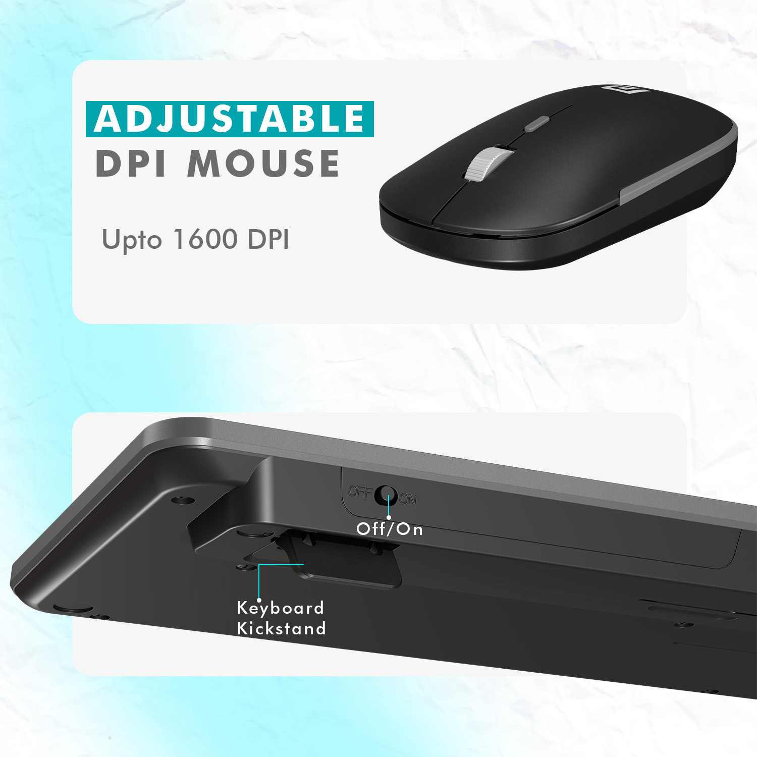 Image of Portronics Key4 Combo Full-Size Wireless Keyboard & Mouse Combo with Numpad,2.4Ghz Receiver Combo Set