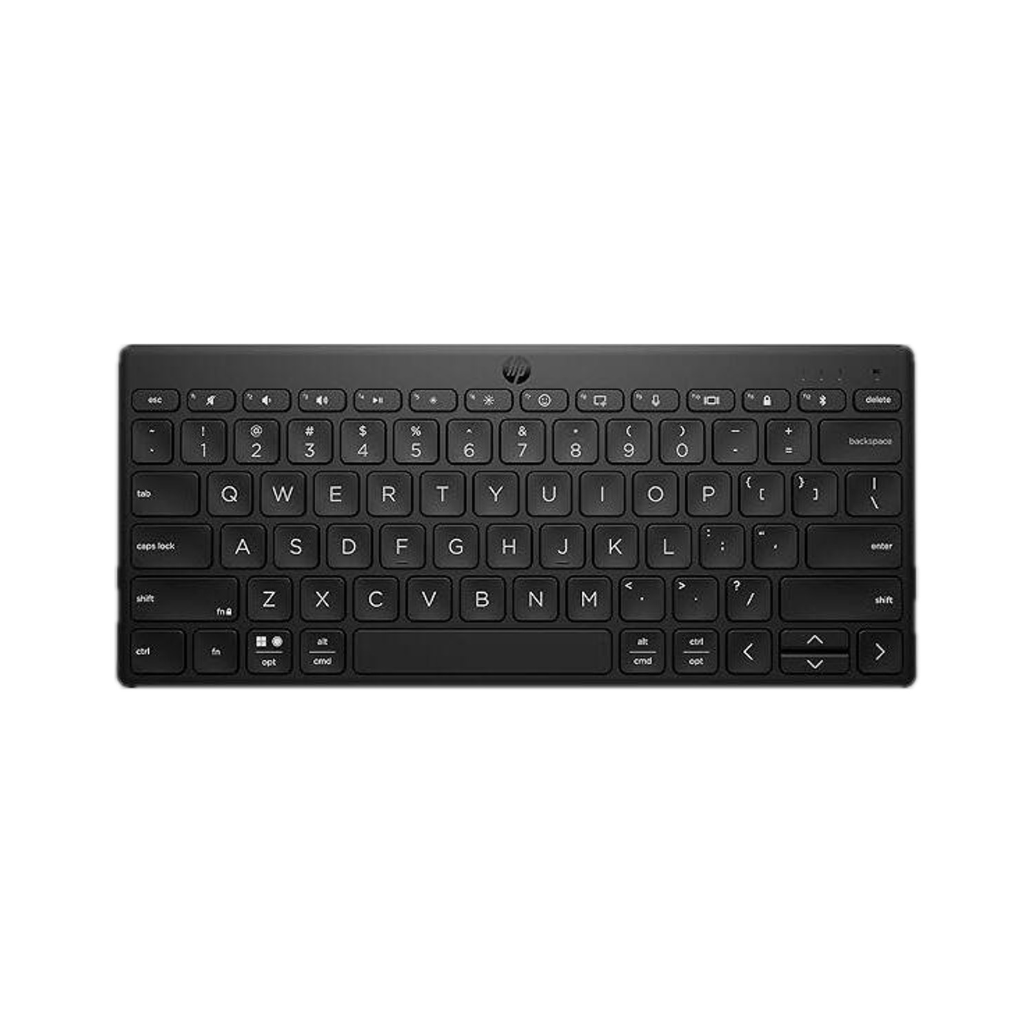 HP 350 Compact Multi-Device Bluetooth Standard Laptop Keyboard Compatible with Desktop, Laptop, Tablet, iPad, Mac with Multi-Device Bluetooth 5.2, 12-inch Tablet & Smartphone Slot, Spill-Resistant Design, Swift Pair, OS Auto-Detection, Up to 24 Months Battery Life