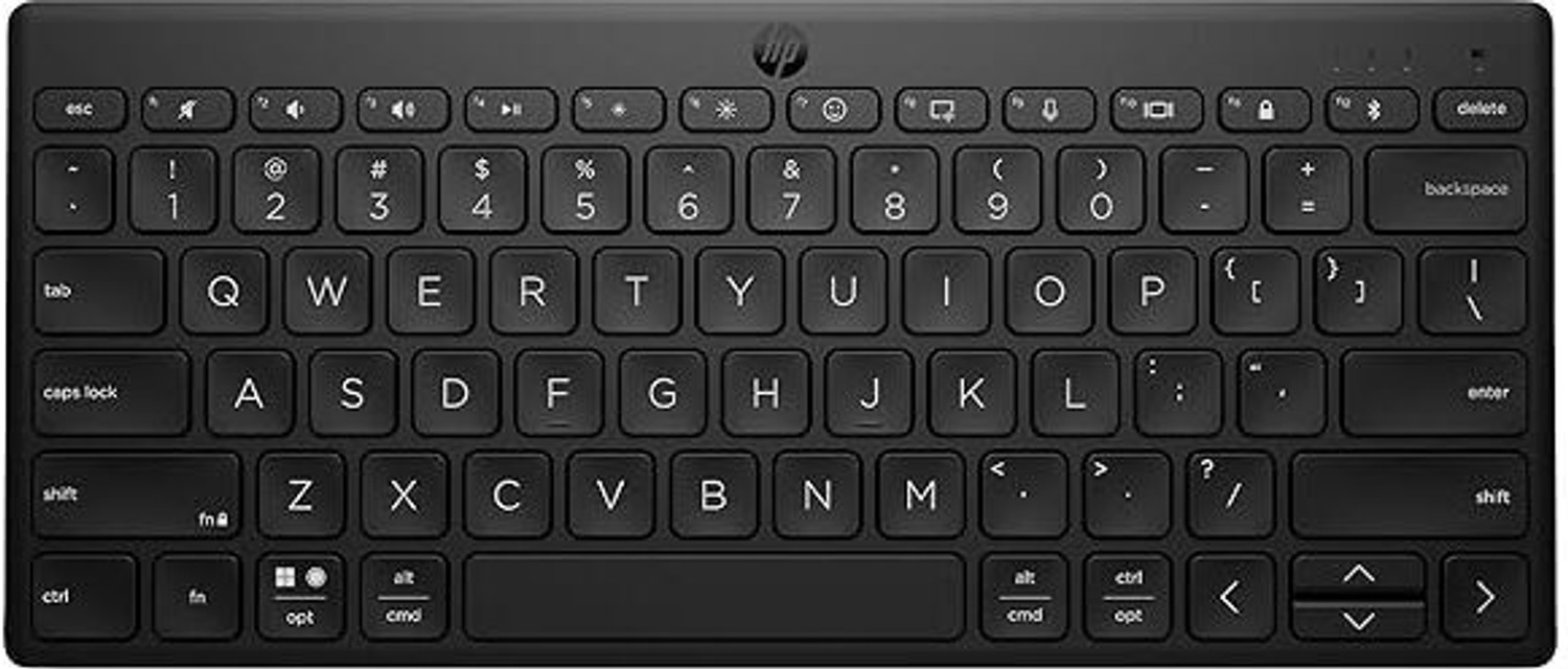 Image of HP 350 Compact Multi-Device Bluetooth Standard Multi-device Keyboard Compatible with Desktop, Laptop, Tablet, iPad, Mac connectivity (upto 3 devices) with 2 years battery life