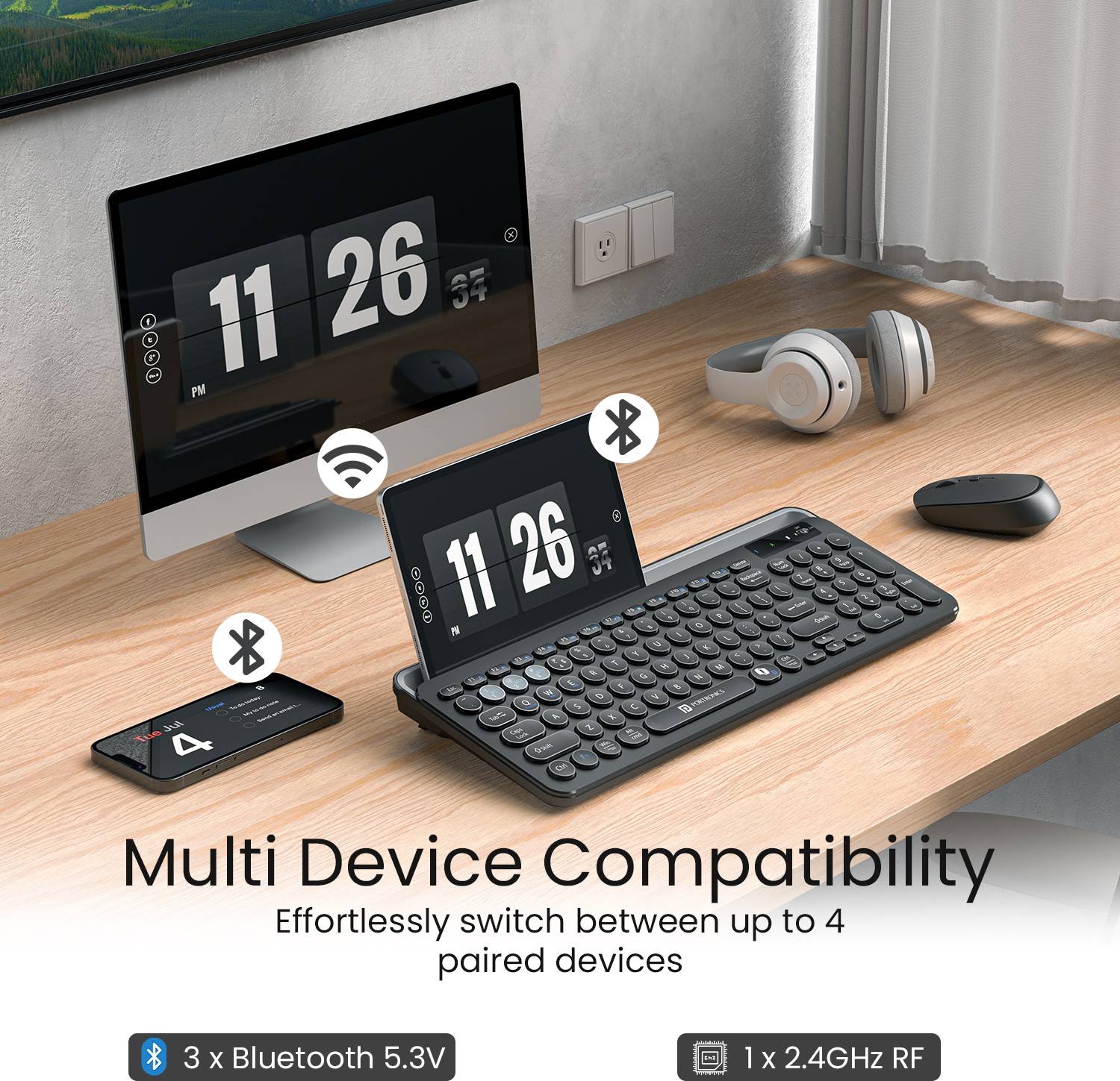 Portronics Bubble 3.0 Wireless Bluetooth Keyboard - Image 3