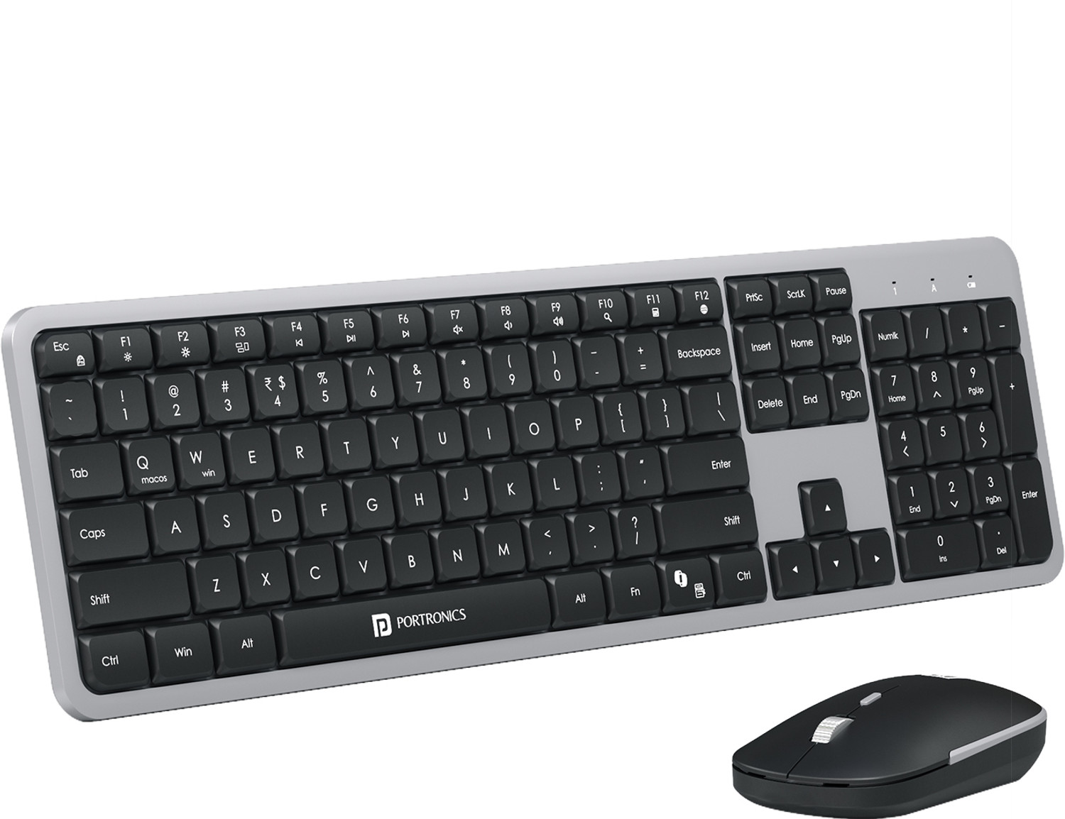 Image of Portronics Key4 Combo Full-Size Wireless Keyboard & Mouse Combo with Numpad,2.4Ghz Receiver Combo Set