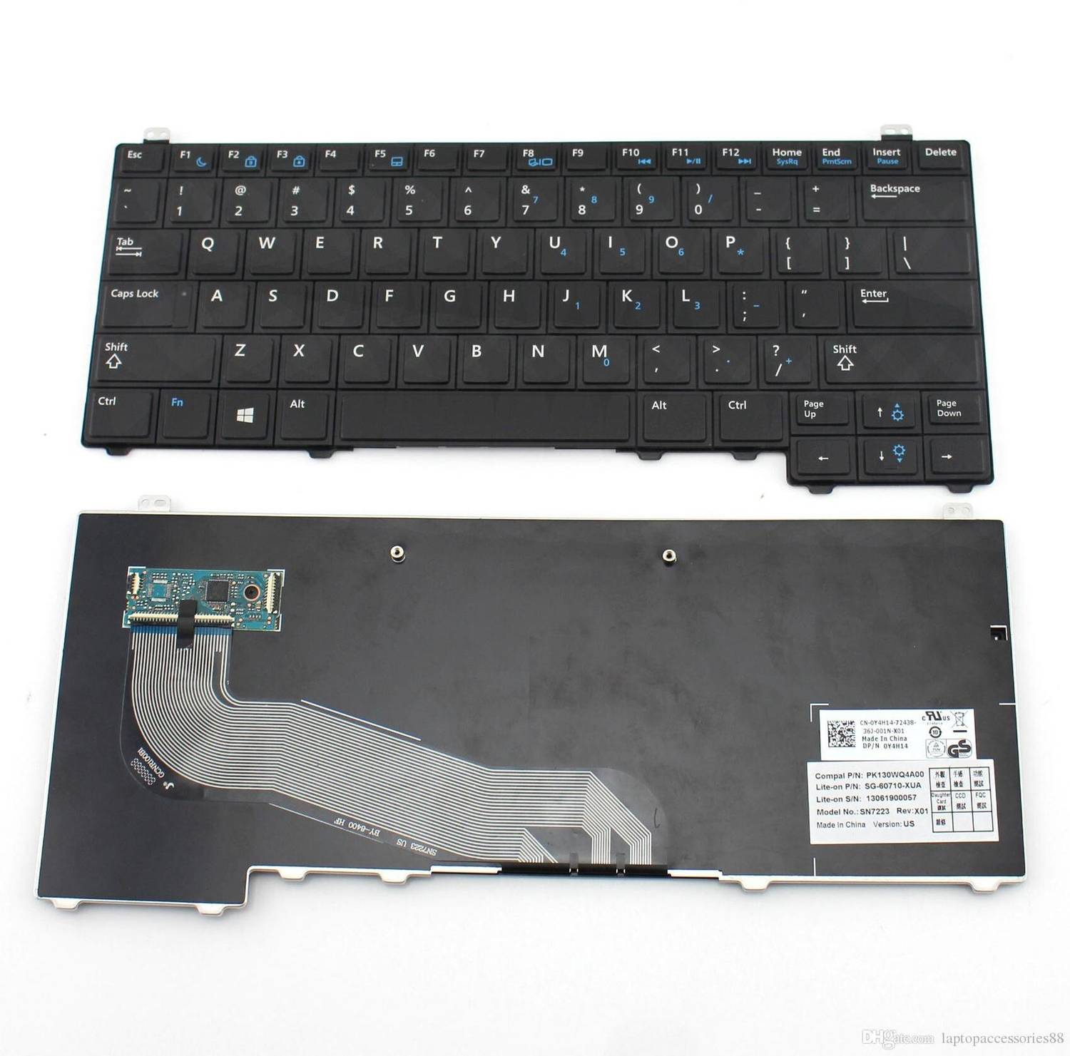 TECHCLONE Laptop Keyboard Replacement DELL LATITUDE E5440, Y4H14