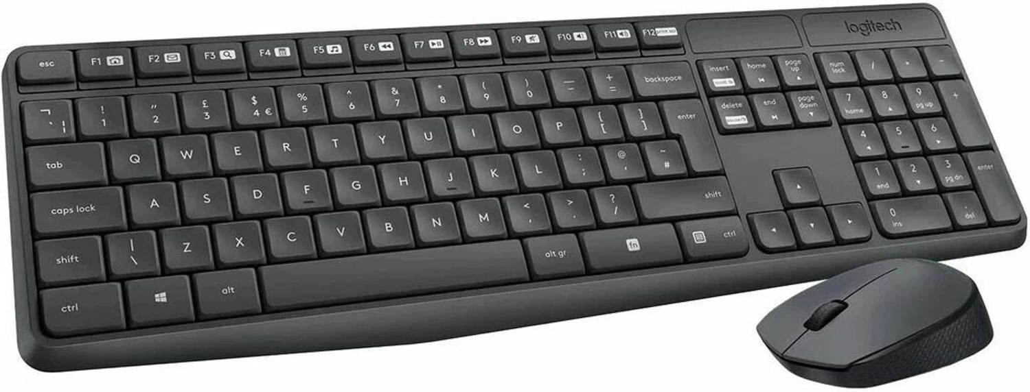 Image of Logitech MK235 Full-Sized, 15 FN Keys, 3-Year Battery Life Combo Mouse and Wireless Standard Laptop Keyboard Compatible with Desktop, Laptop, Mac 2.4 GHz Wireless Unifying USB Receiver, Compatible with PC,