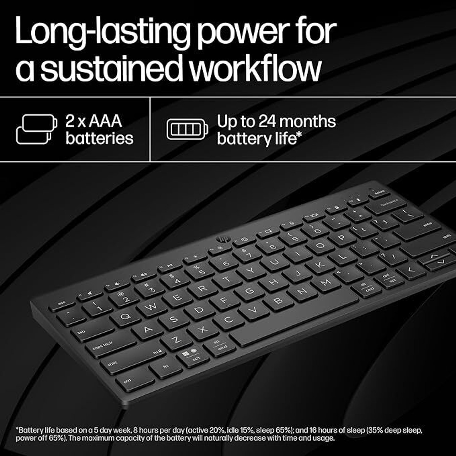 Image of HP 350 Compact Multi-Device Bluetooth Standard Multi-device Keyboard Compatible with Desktop, Laptop, Tablet, iPad, Mac connectivity (upto 3 devices) with 2 years battery life