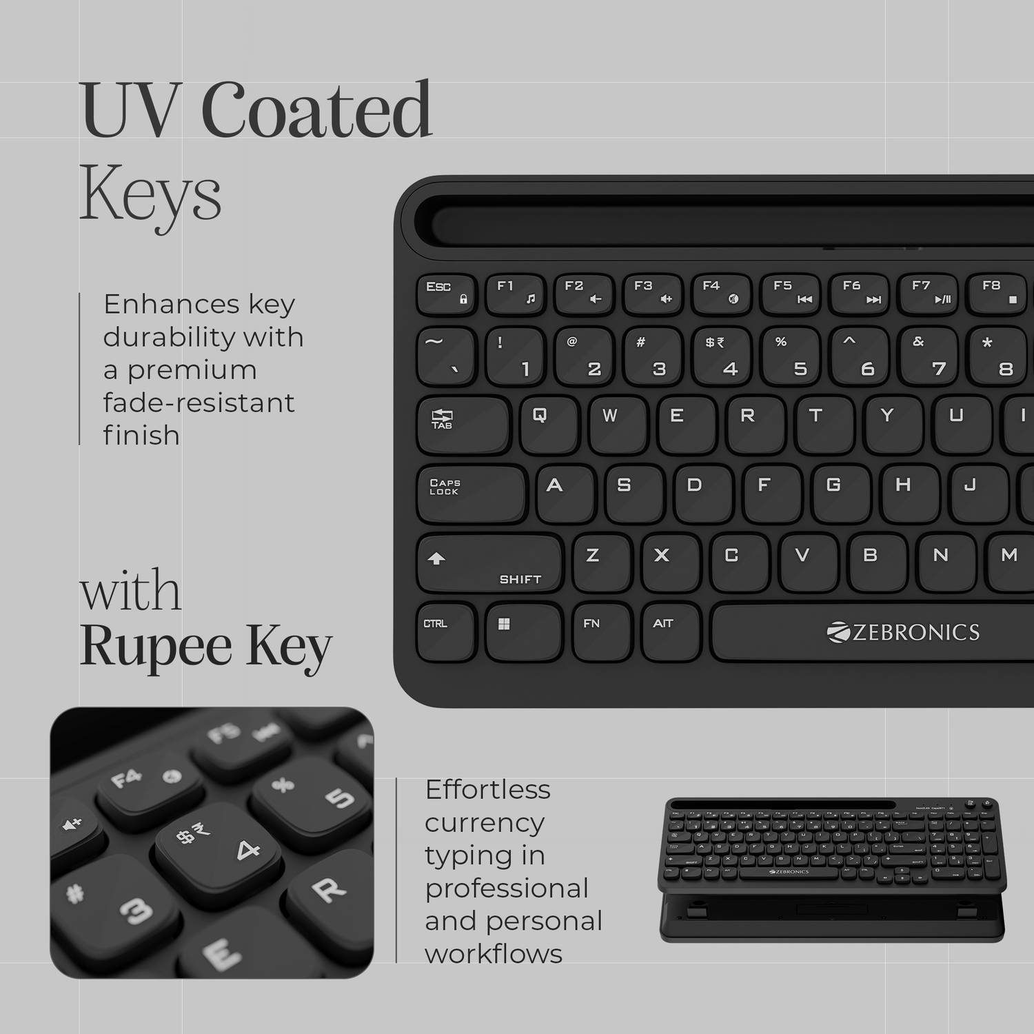 ZEBRONICS Zeb-Keypad X3 (Black) Wireless Standard Laptop Keyboard