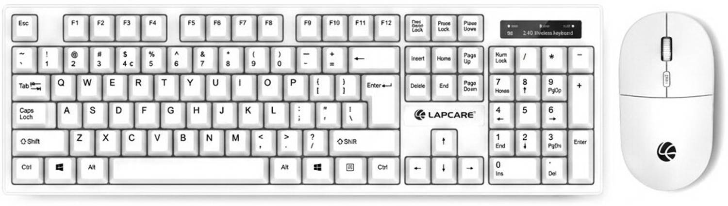 LAPCARE WL-102 White Wireless Standard Desktop Keyboard Compatibl