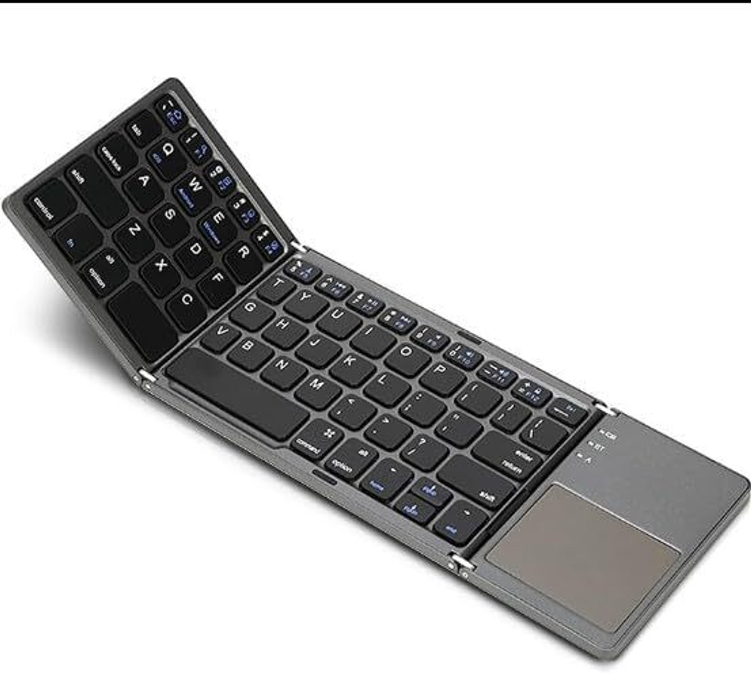 Image of microware B033 Mini Bluetooth Folding Keyboard Keypad Touchpad Tablet Ipad Phone Wireless, Wired USB Handheld Laptop Keyboard Compatible with Laptop, iPad, Tablet