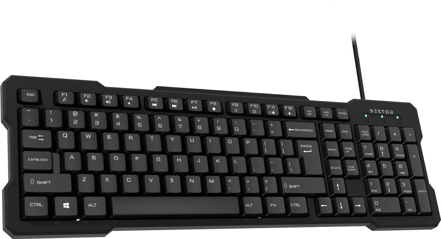 Bestor Ultra-Slim Wired Keyboard Ergonomic, Responsive & Durable for Work & Gaming Wired USB Standard Laptop Keyboard Compatible with Desktop, Laptop, Mac