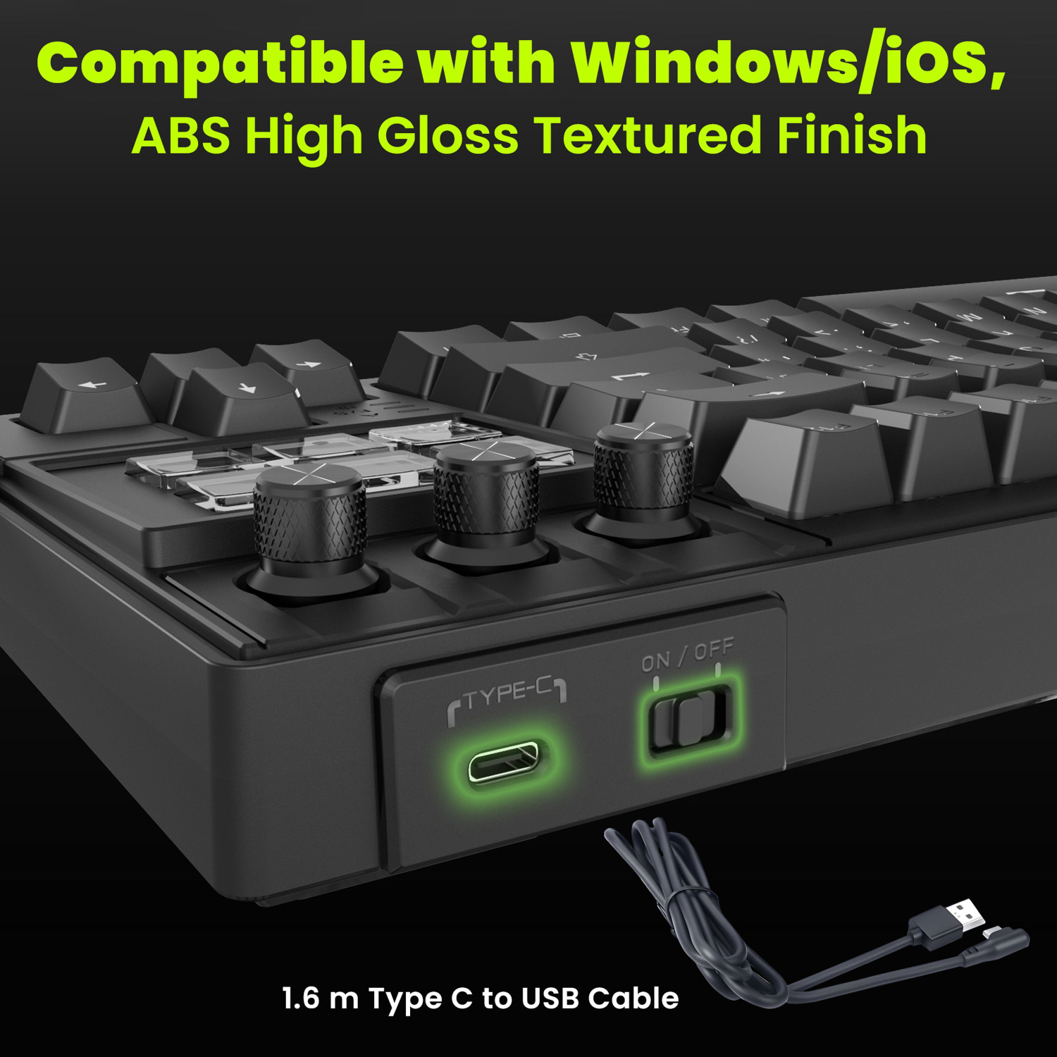 Image of Ant Esports Apex 400 Wired USB Tenkeyless Laptop Keyboard Compatible with Laptop, Desktop, iPad, Mac, Tablet with 6 LCD Macro Keys, 3Control Dials, Stream Deck Functions, QWERTY Layout, OBS & Editing Controls