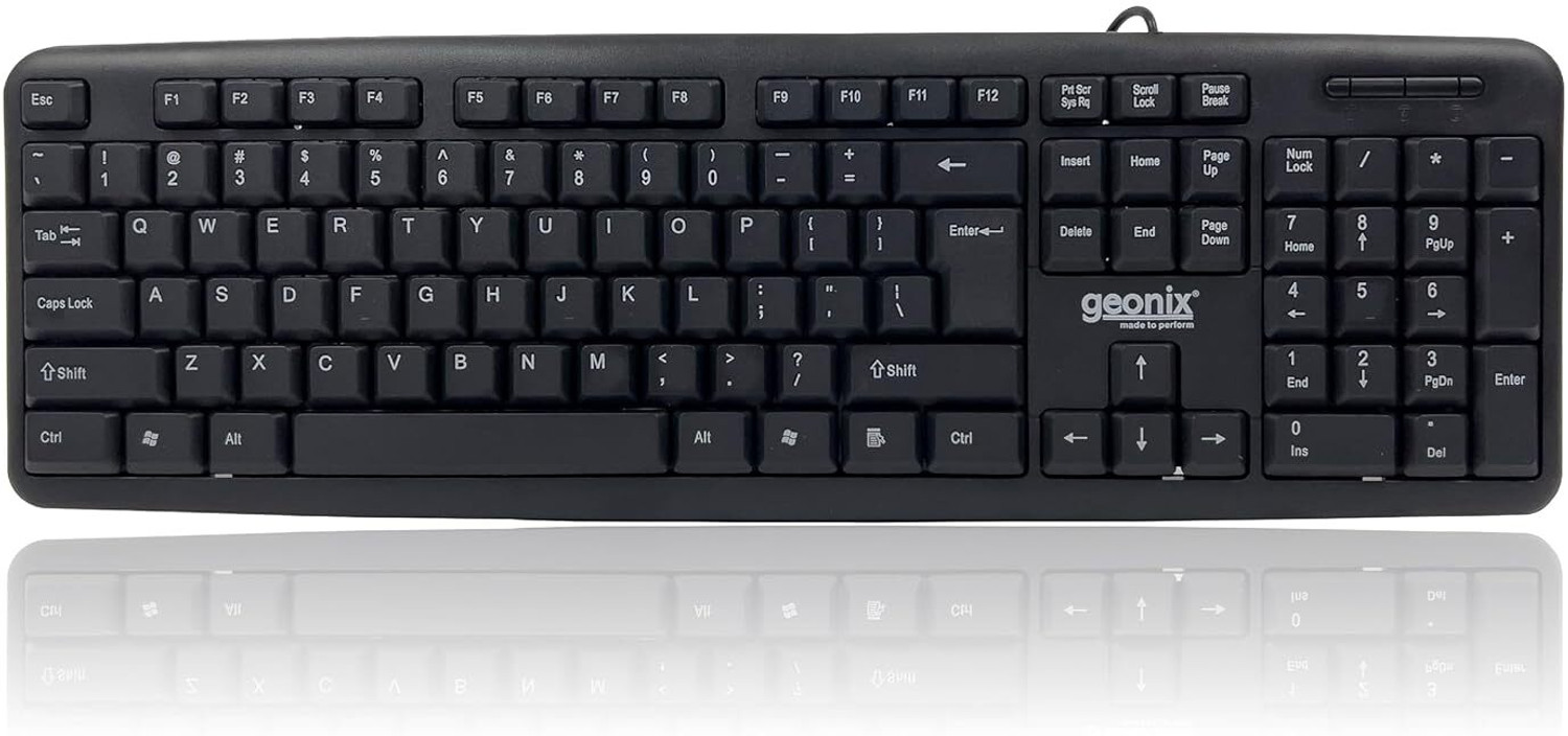 Image of GEONIX Wired Essential Wired USB Standard Laptop Keyboard Compatible with Desktop, Laptop, Tablet